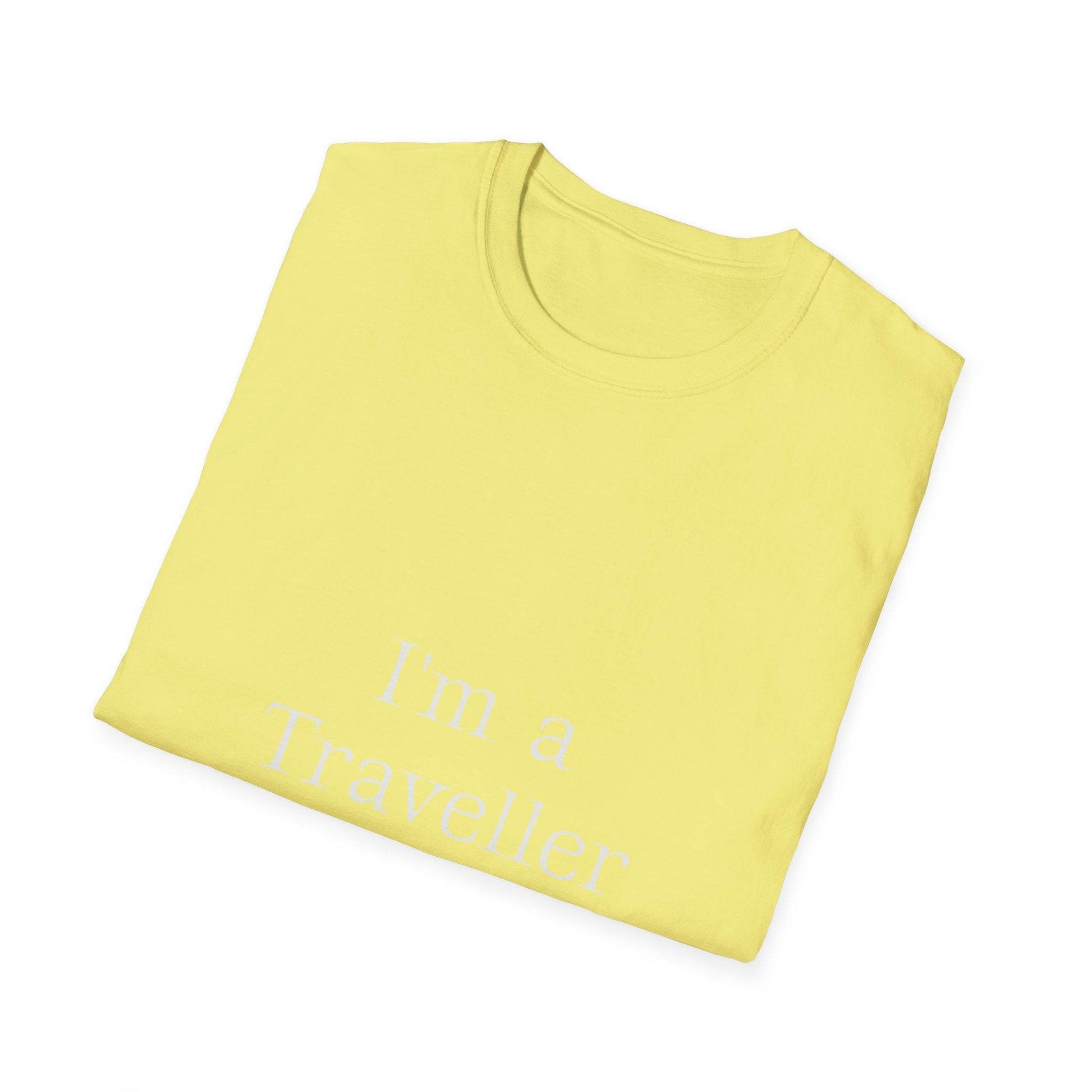 Unisex Softstyle T-Shirt - 'I'm a Traveller of Worlds' & 'Books Take Me Places Far & Beyond' - The Dreamer's Bookshop.