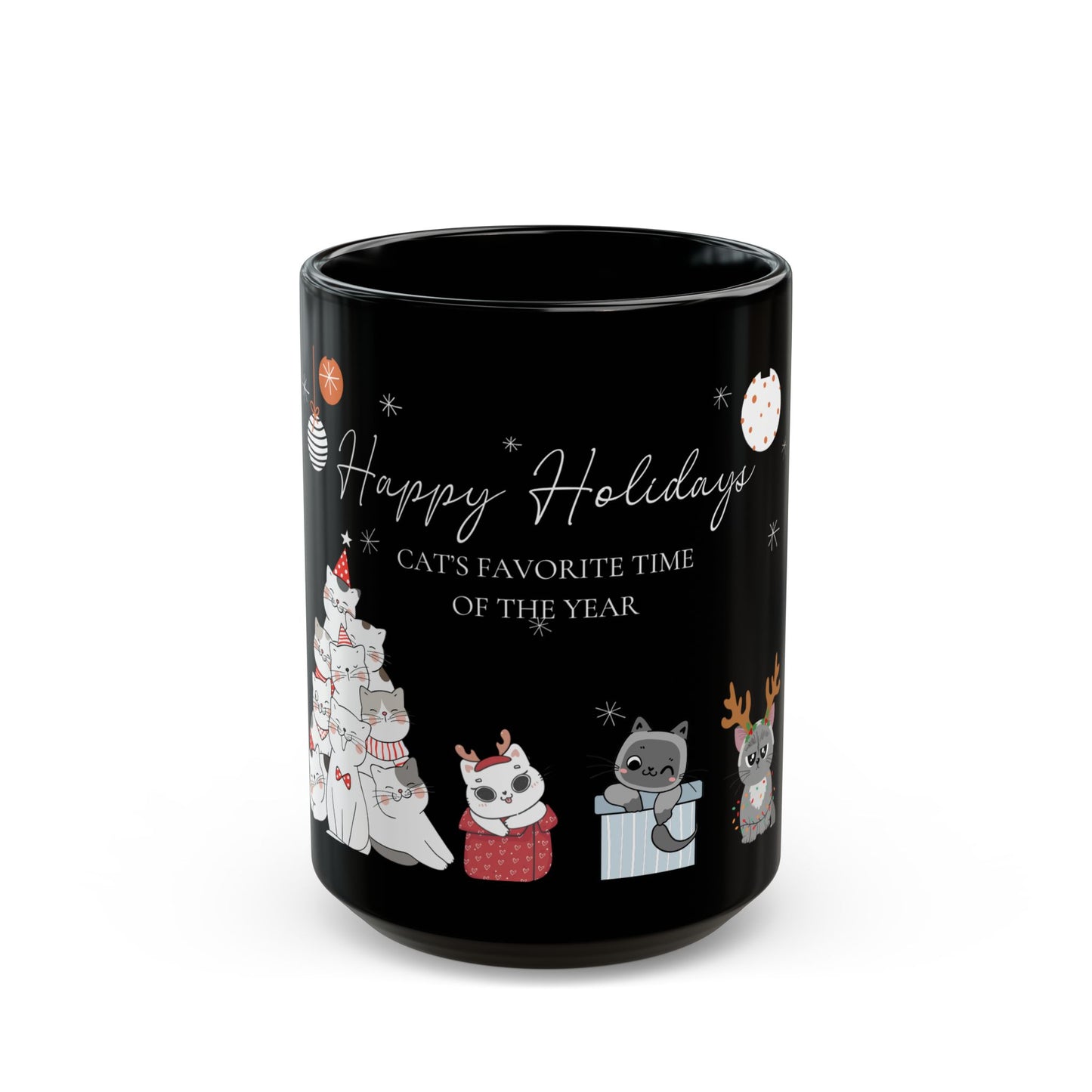 Cat's Christmas Black Mug (11oz, 15oz)