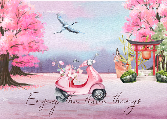 The Dreamer's Bookshop "Sakura Zen" Enjoy Little Things Card - The Dreamer's Bookshop.