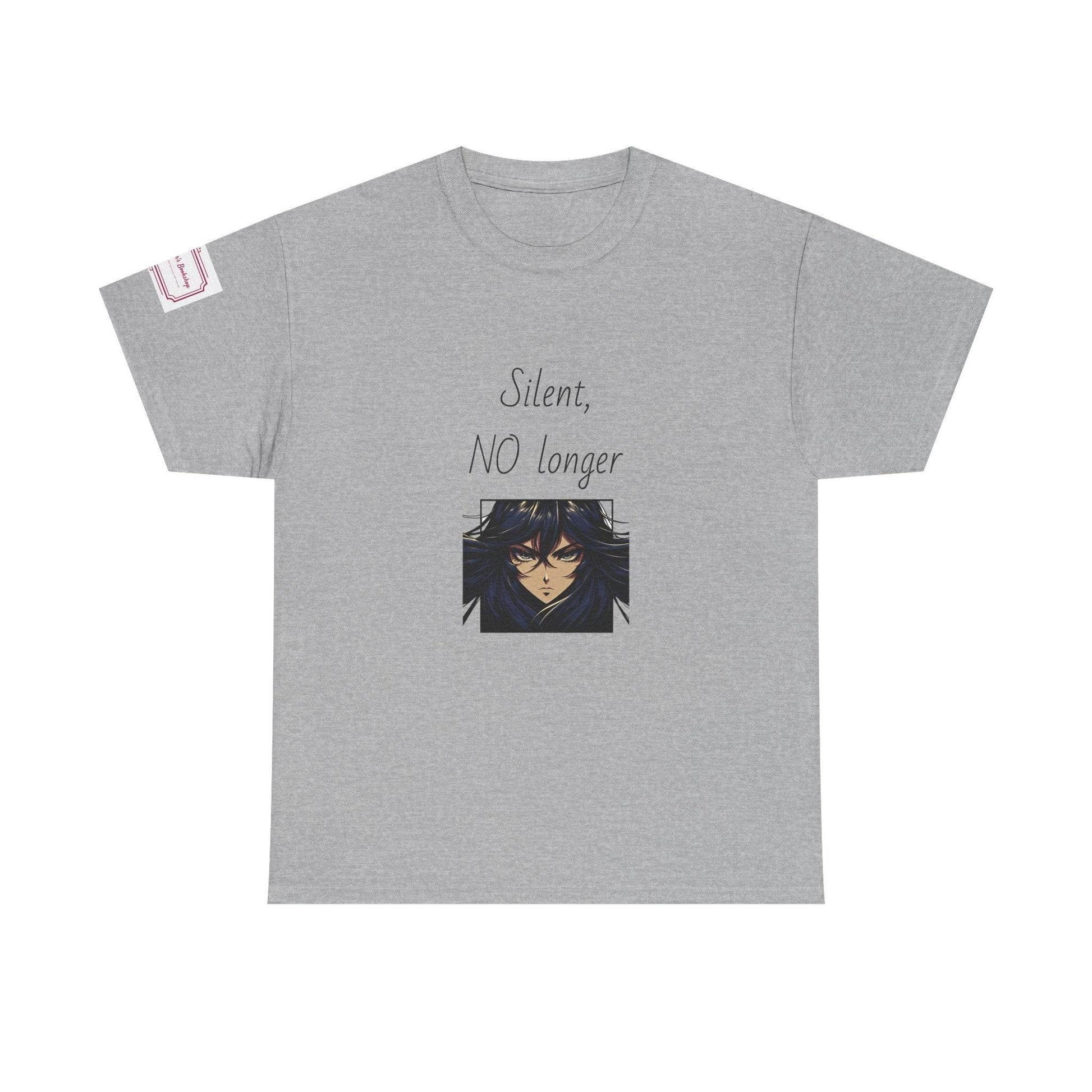 Silent, NO longer - Inspirational Unisex Heavy Cotton Tee - The Dreamer's Bookshop.