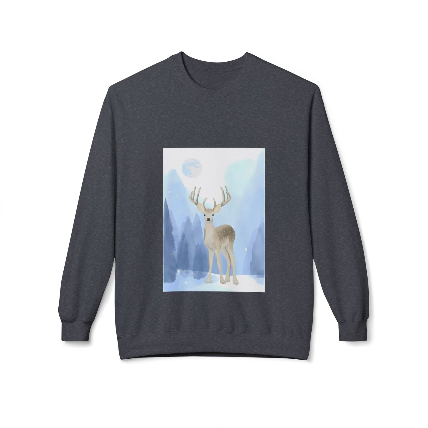 Winter Deer Unisex Fleece Crewneck Sweatshirt - Ideal Gift Cozy Days