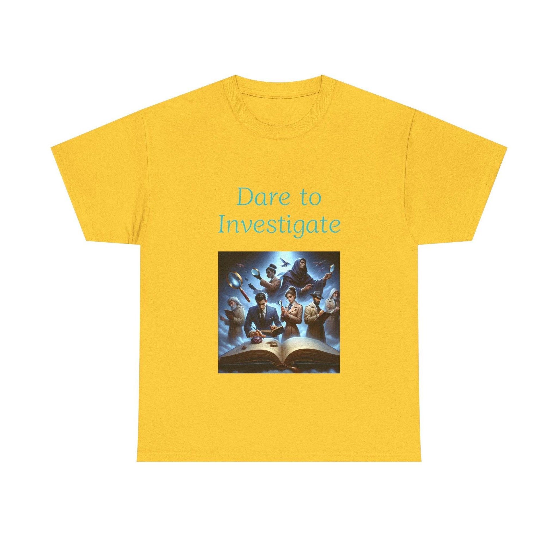Investigate - Unisex Heavy Cotton Tee - Crime/Mystery Books - The Dreamer's Bookshop.