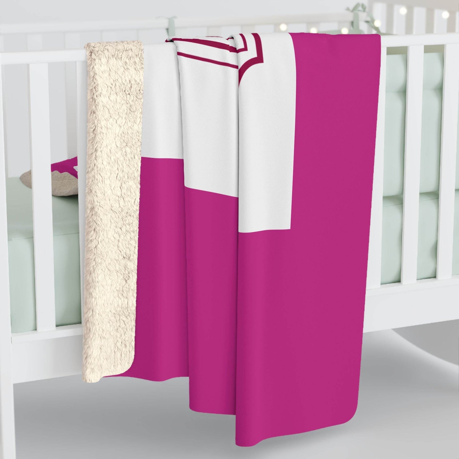 Pink Cozy Sherpa Fleece Blanket - 'The Dreamer's Bookshop' Design - The Dreamer's Bookshop.