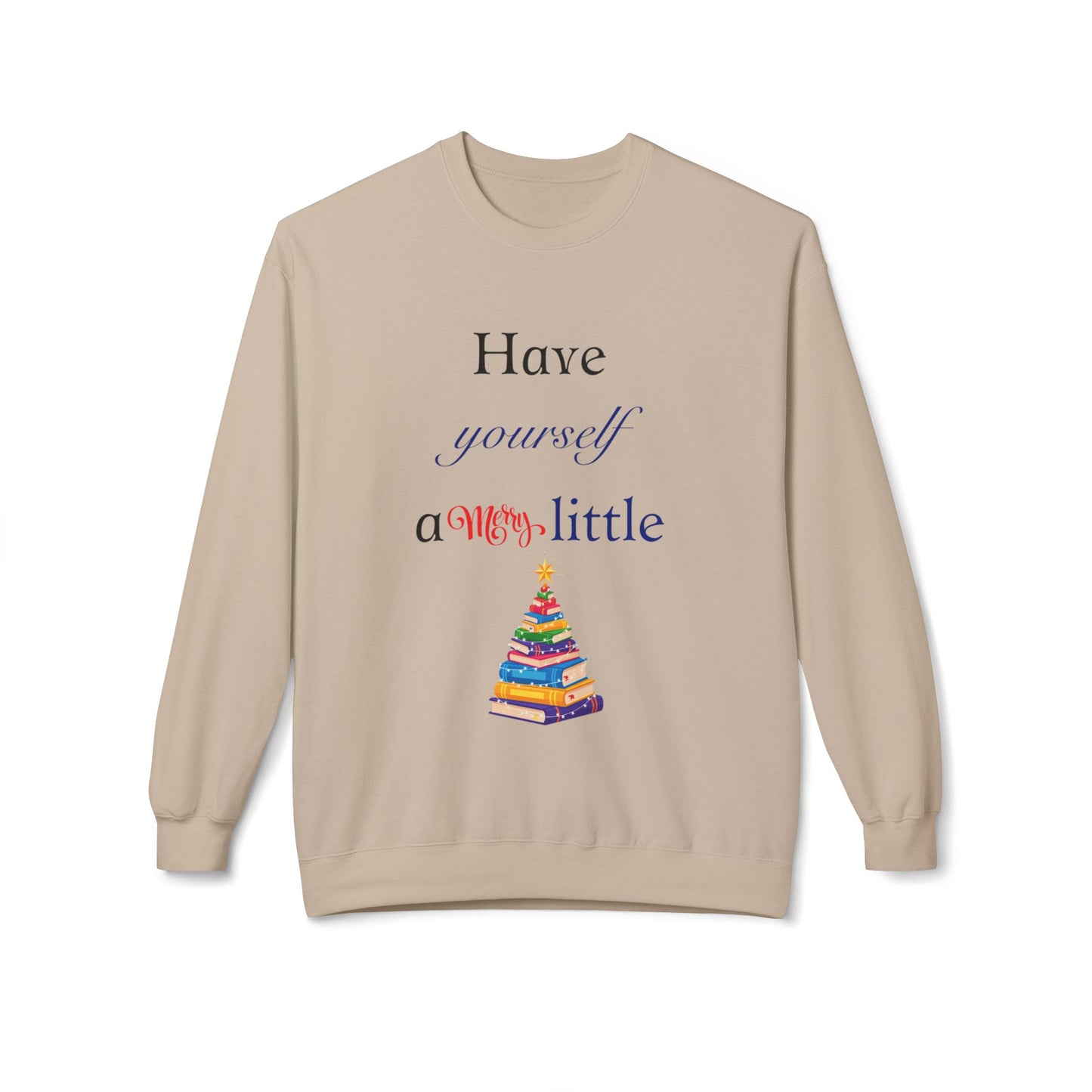 A Merry Little Bookmas - Fleece Crewneck Sweatshirt - Unisex Midweight