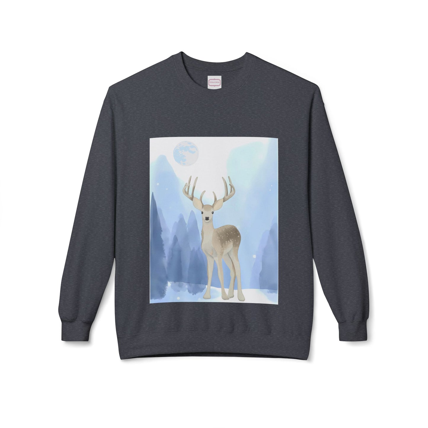 Winter Deer - Unisex Fleece Crewneck Sweatshirt