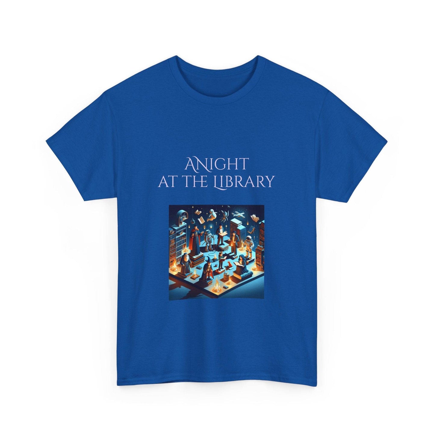 Night at the Library - A Unisex Heavy Cotton Tee - Perfect for Book Lovers - The Dreamer's Bookshop.