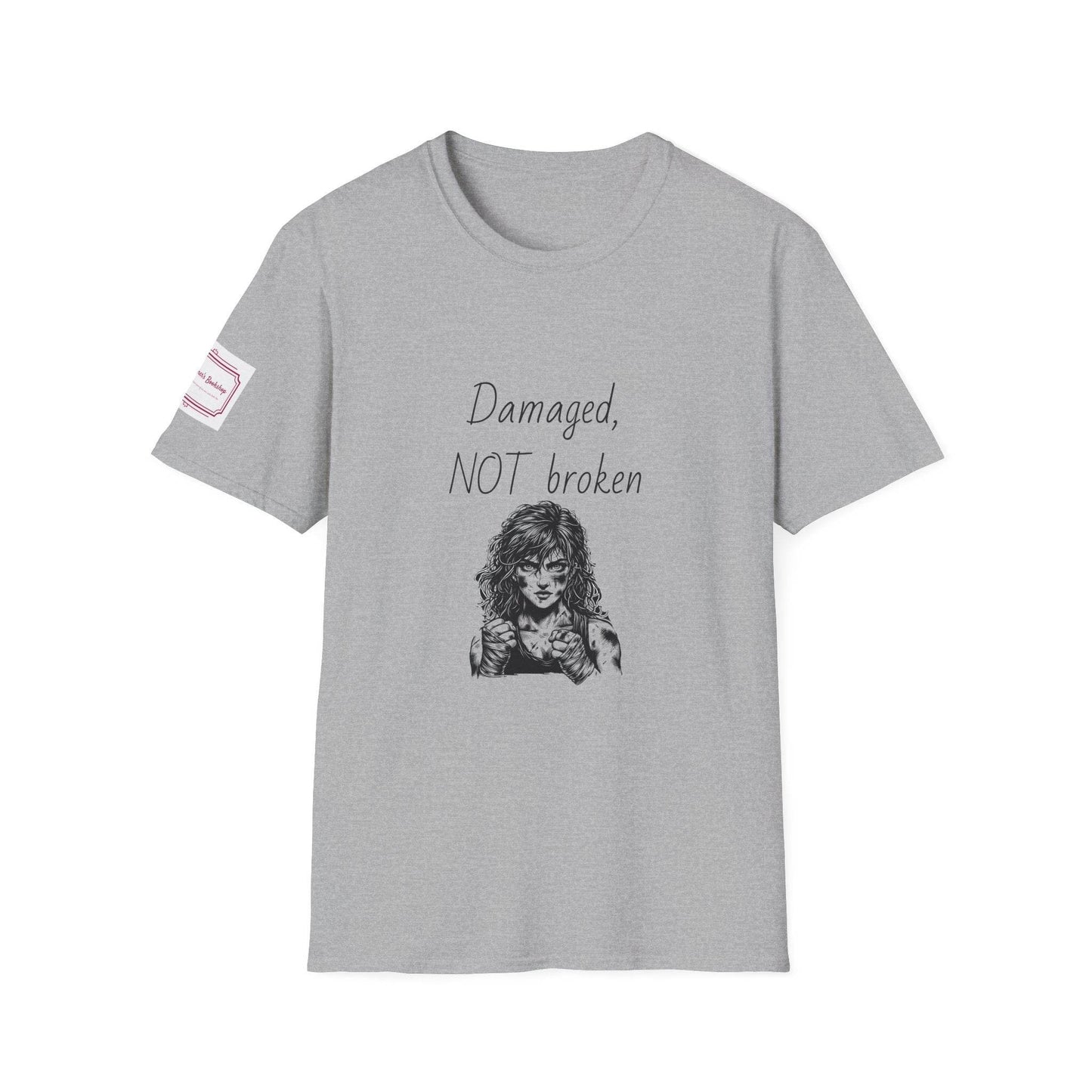 Fierce Survivor Unisex Softstyle T-Shirt - 'Damaged, NOT broken' - The Dreamer's Bookshop.