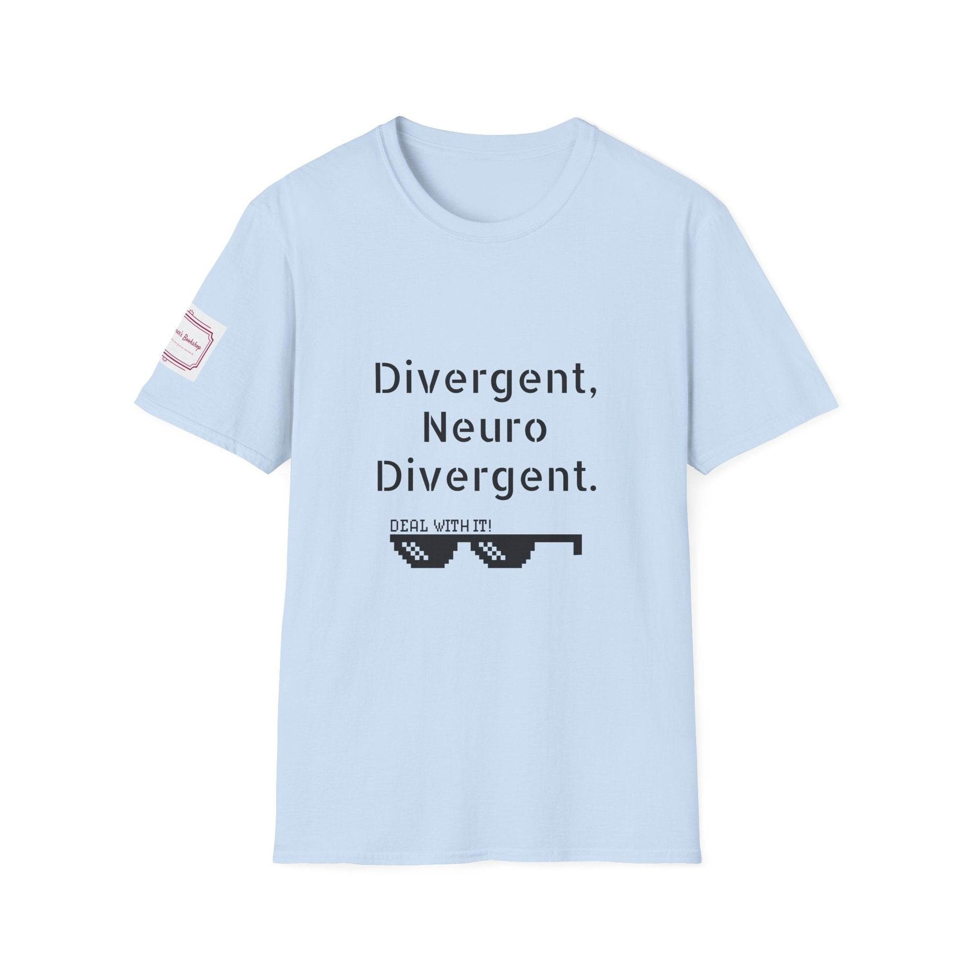 Divergent Neuro Divergent T-Shirt - Unisex Softstyle Tee for Neurodiversity Awareness - The Dreamer's Bookshop.