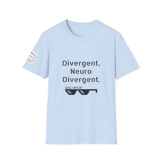 Divergent Neuro Divergent T-Shirt - Unisex Softstyle Tee for Neurodiversity Awareness - The Dreamer's Bookshop.