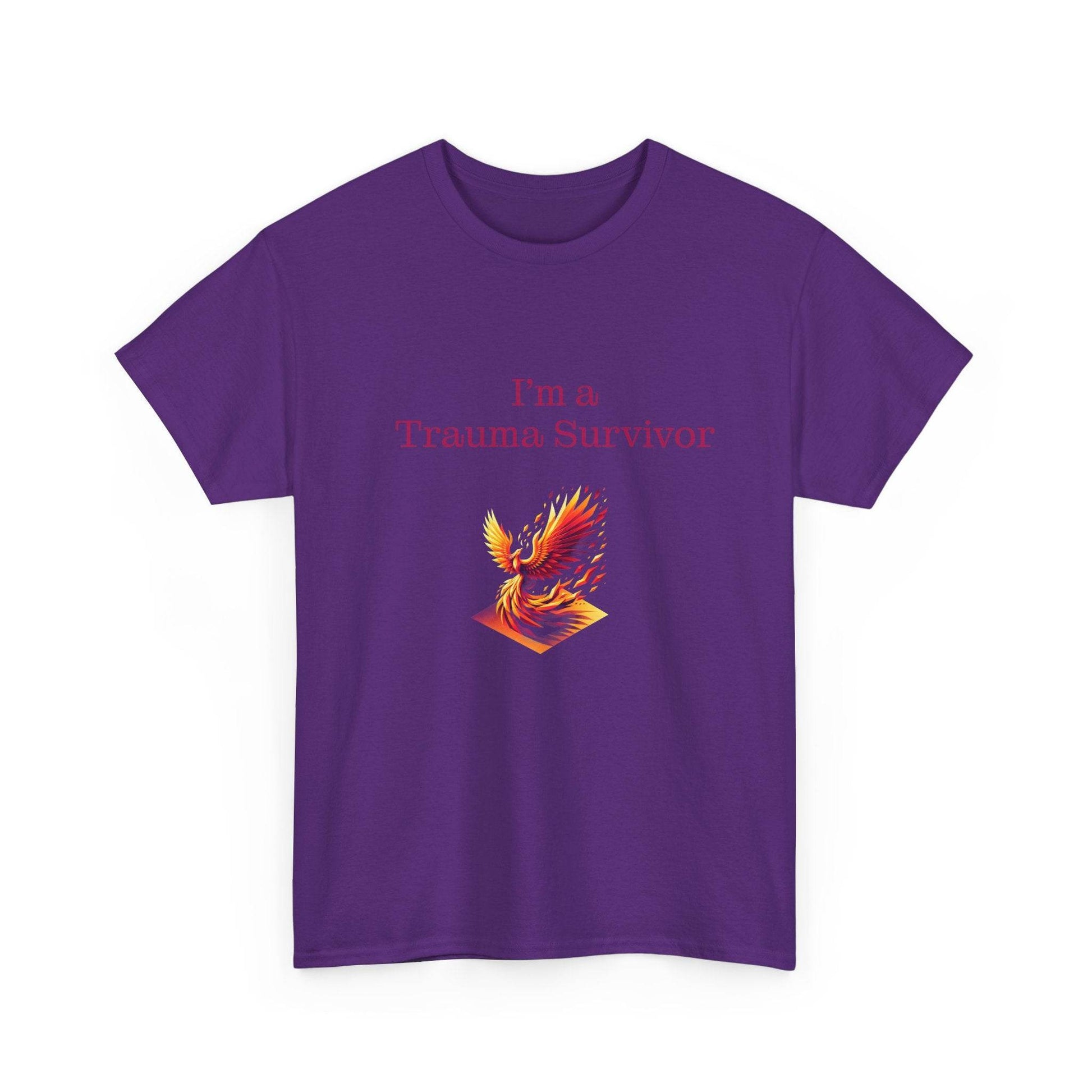 Trauma Survivor Unisex Heavy Cotton Tee - Empowering Apparel for Health Awareness - The Dreamer's Bookshop.