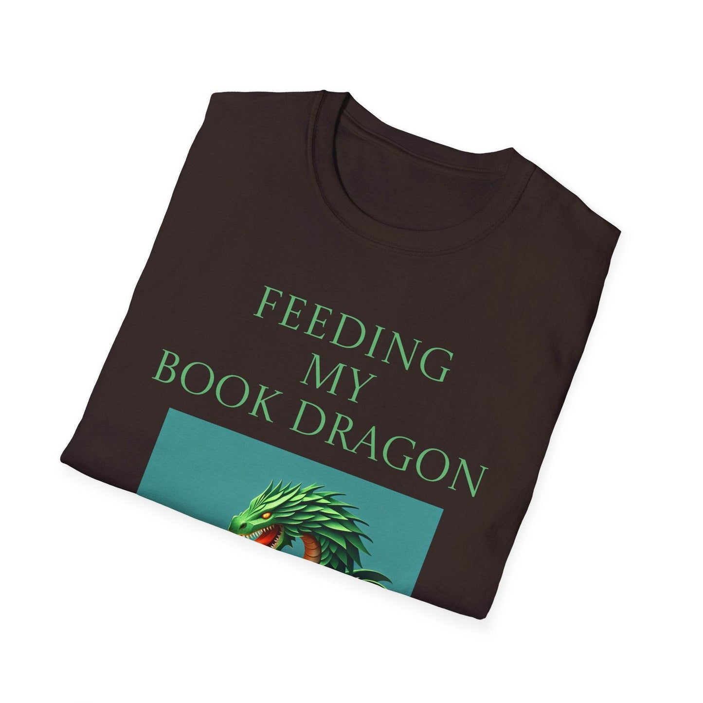 Unisex Softstyle T-Shirt - 'Book Dragon' - The Dreamer's Bookshop.