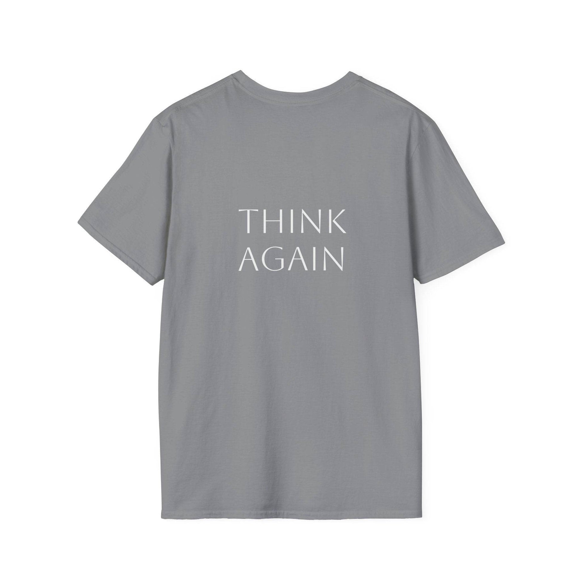 Unisex Softstyle T-Shirt - 'Think Again' - The Dreamer's Bookshop.
