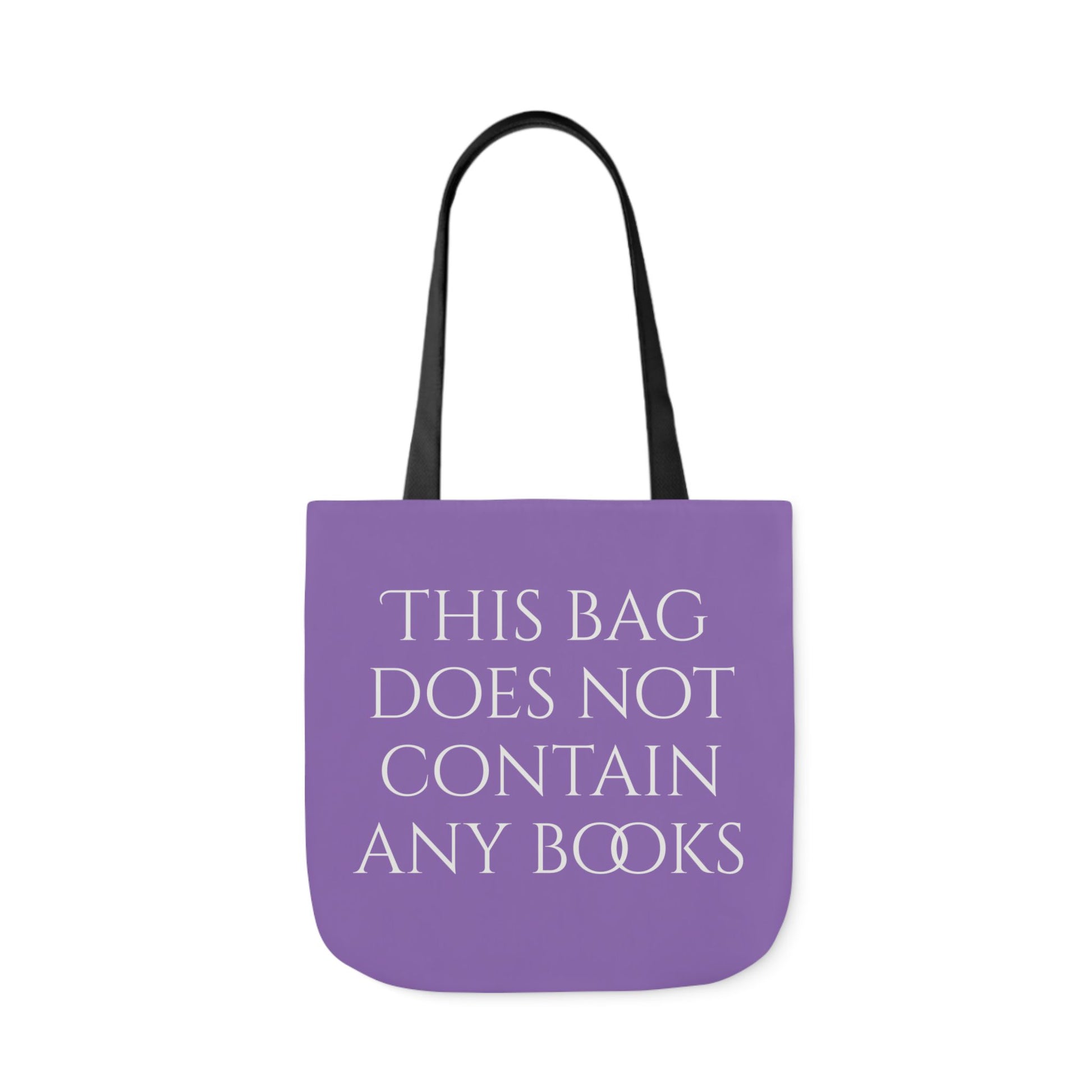 Funny Canvas Tote Bag - "This Bag Does Not Contain Any Books" - 5-Color Straps - The Dreamer's Bookshop.