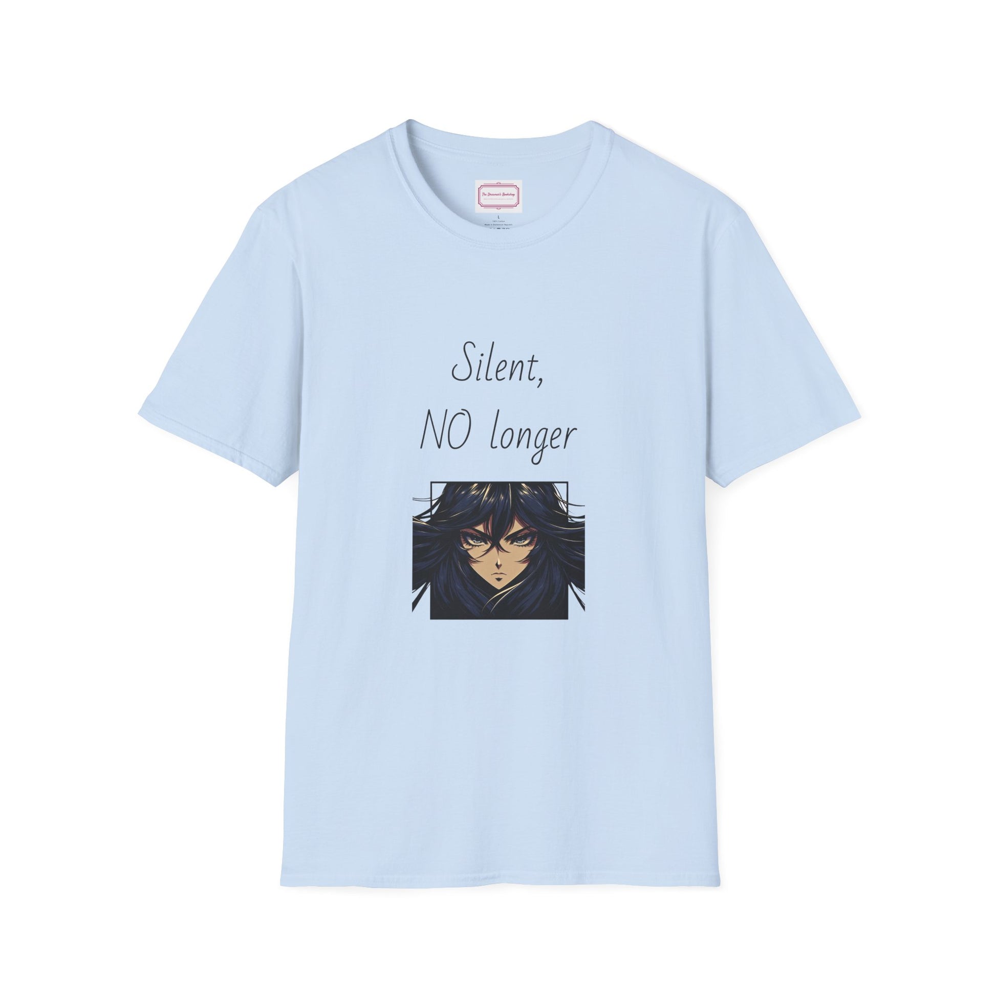 Inspirational Unisex Softstyle T-Shirt - "Silent, NO longer" - The Dreamer's Bookshop.