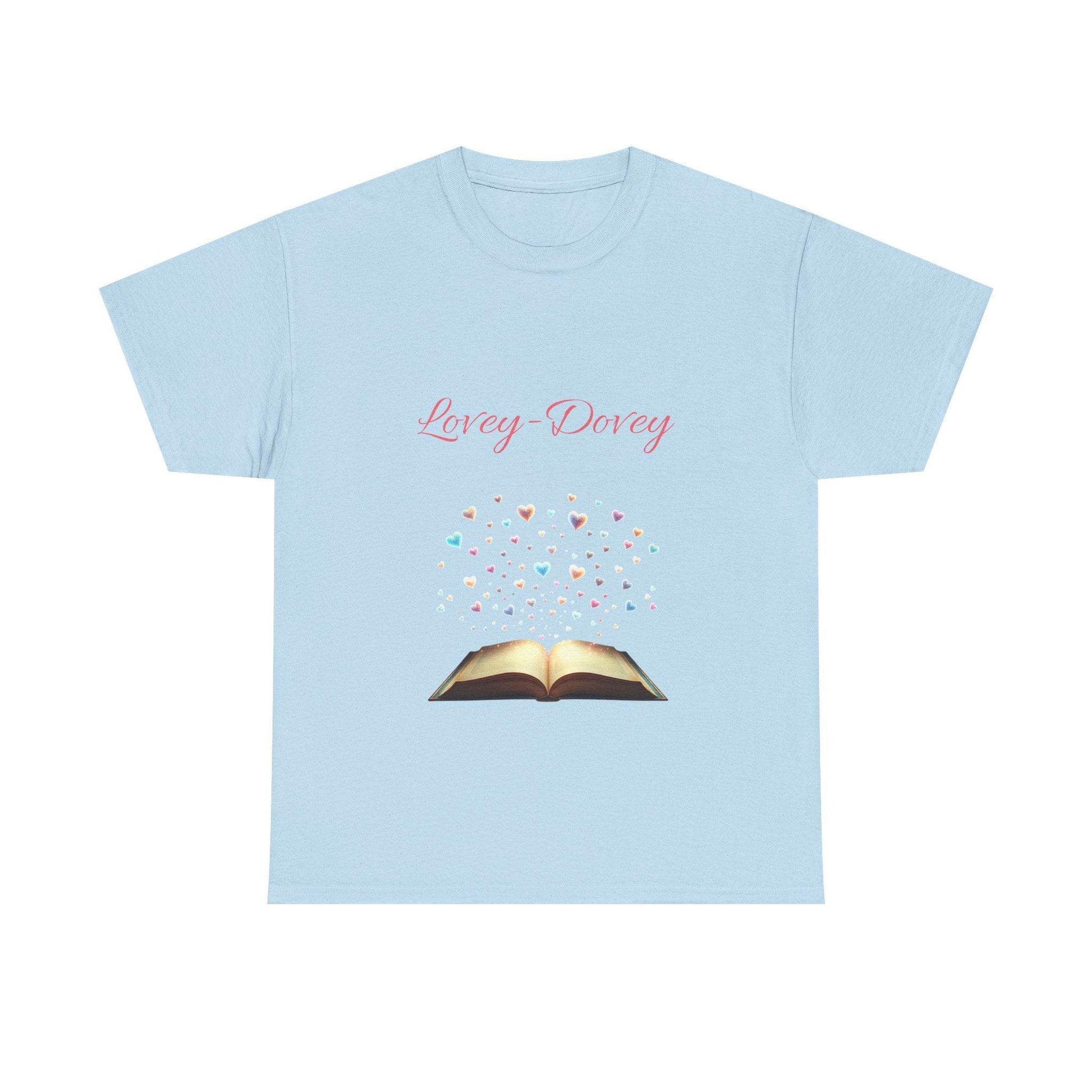 Lovey-Dovey - Unisex Heavy Cotton Tee - Sweet Romance - The Dreamer's Bookshop.