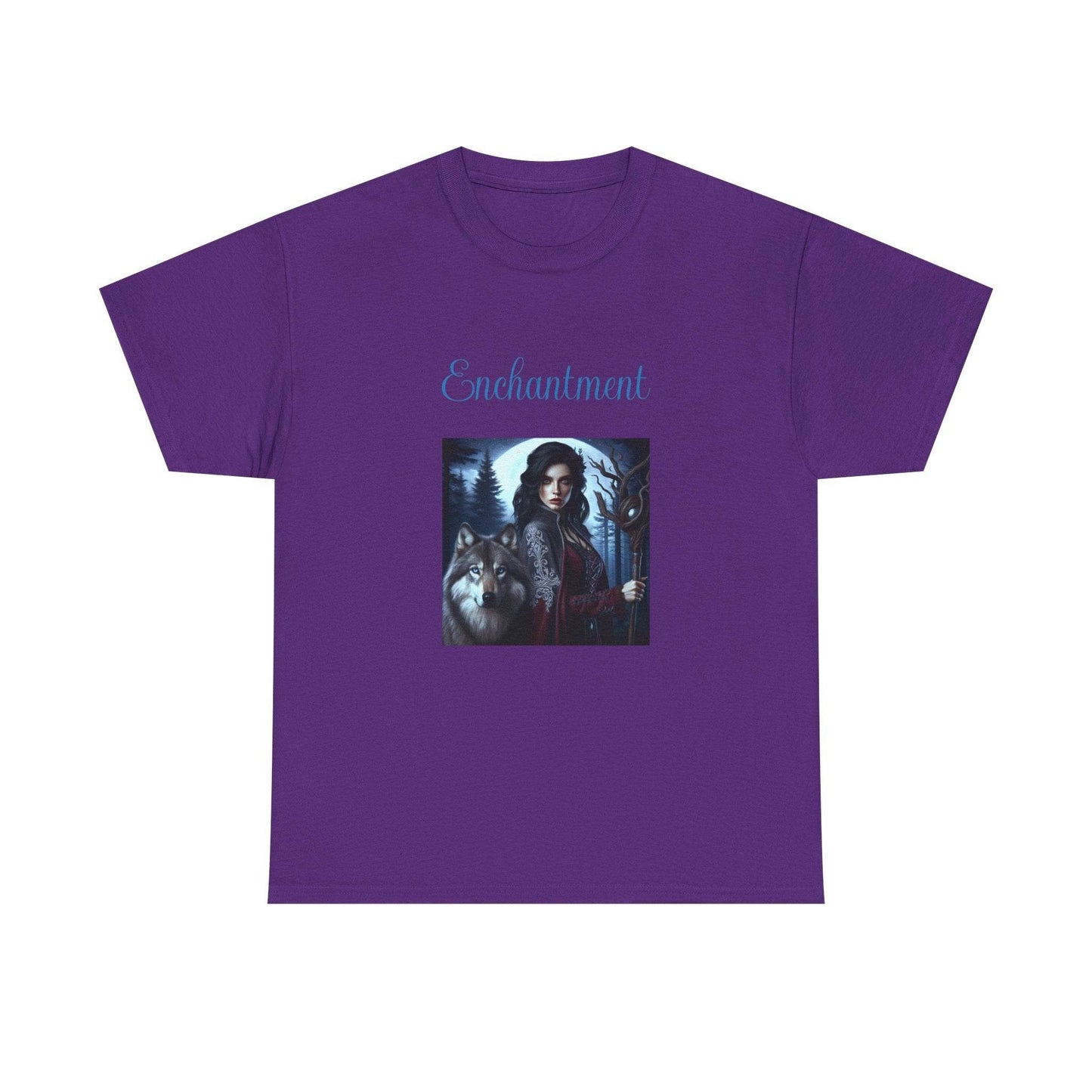 Enchanting Wolf Graphic Tee - Unisex Heavy Cotton T-Shirt for Nature Lovers - The Dreamer's Bookshop.
