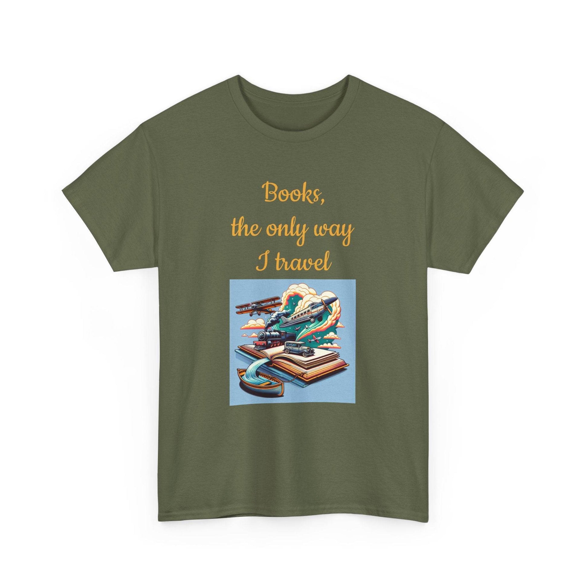 Travel - Unisex Heavy Cotton Tee for Book Lovers - The Dreamer's Bookshop.