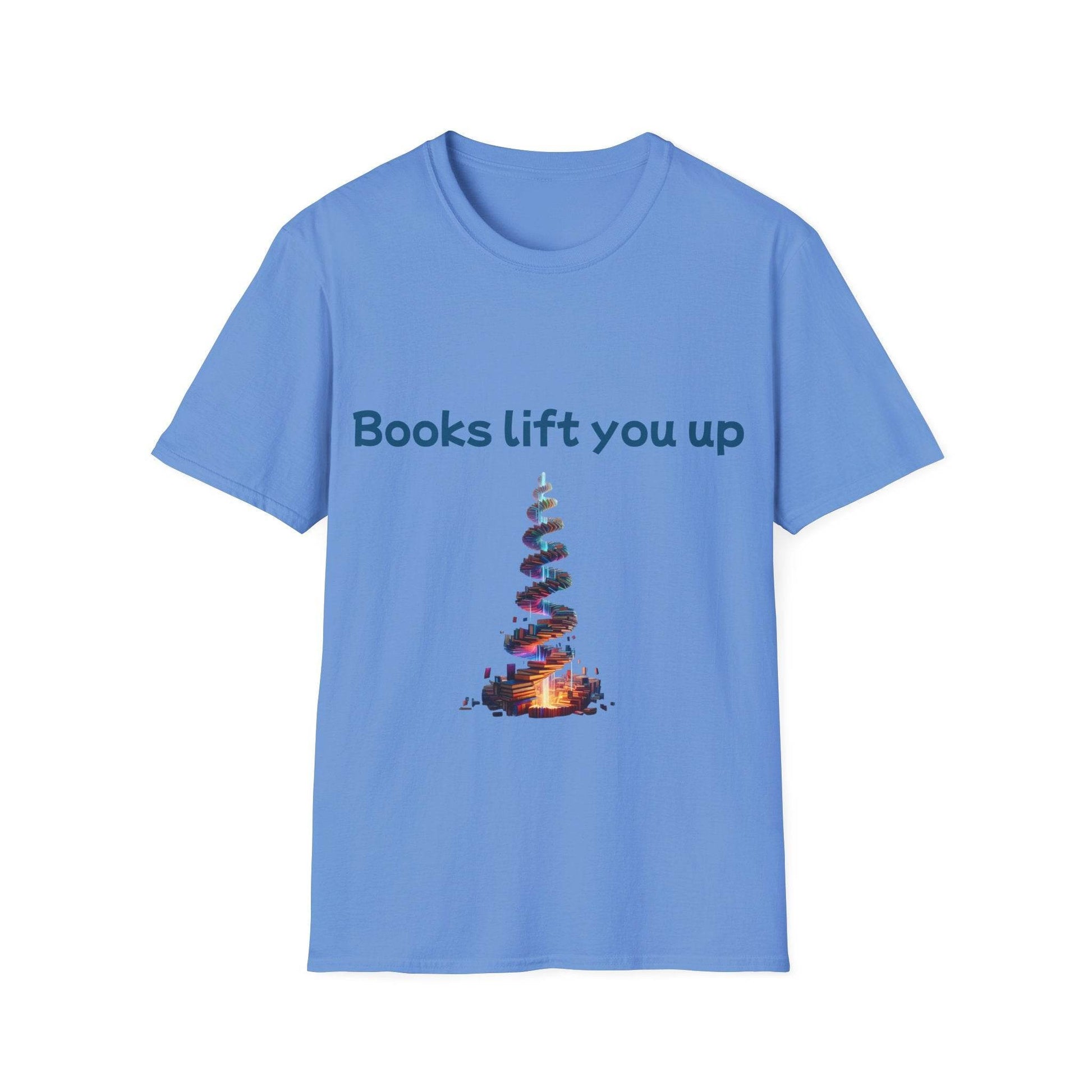 Inspirational Unisex Softstyle T-Shirt - Books Lift You Up - The Dreamer's Bookshop.
