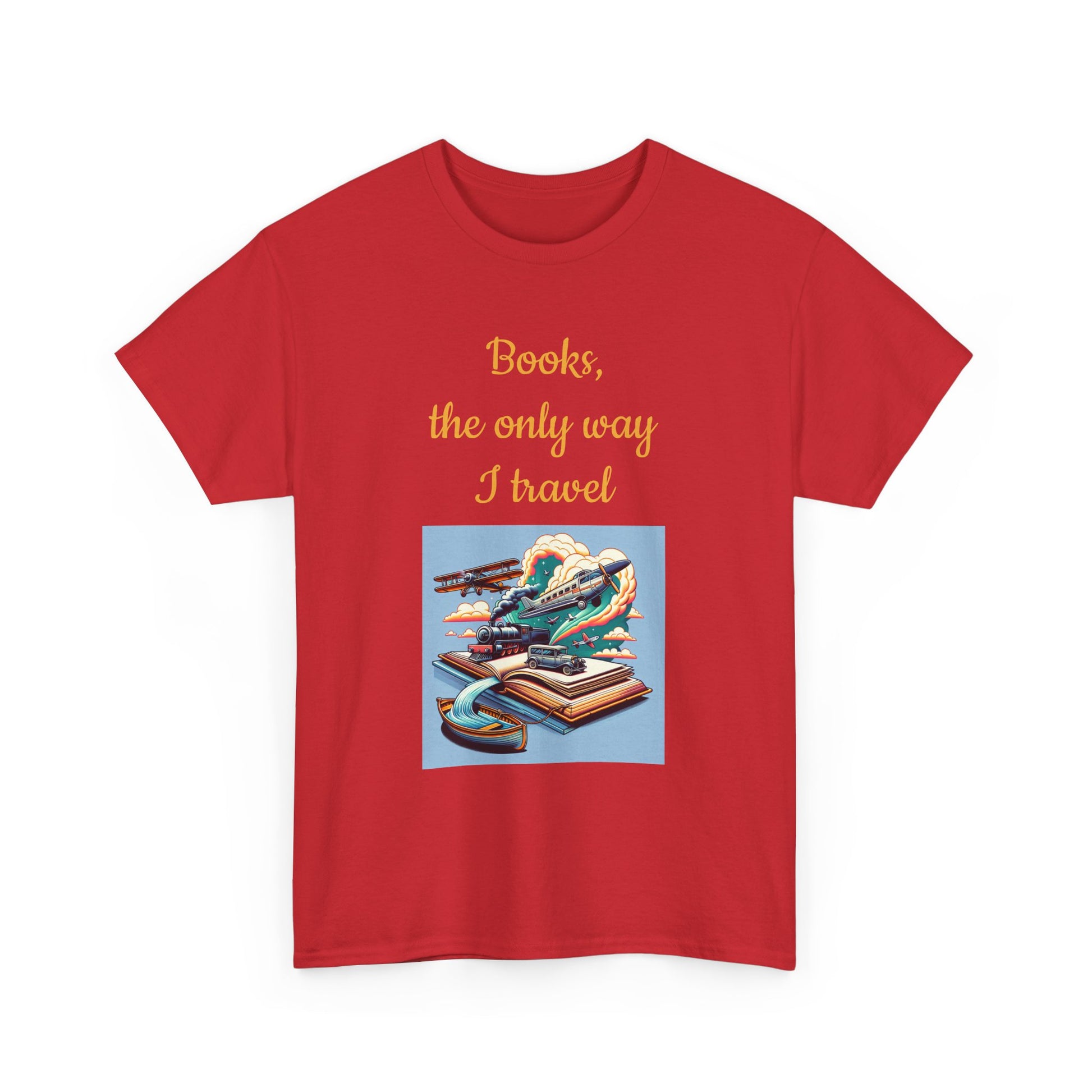 Book Lover's Unisex Heavy Cotton Tee - "Travel" - The Dreamer's Bookshop.