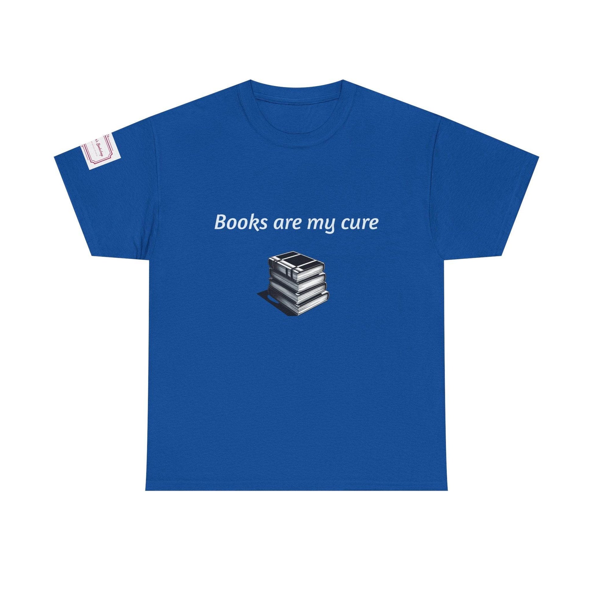 Books are my cure - Inspirational Unisex Heavy Cotton Tee - The Dreamer's Bookshop.