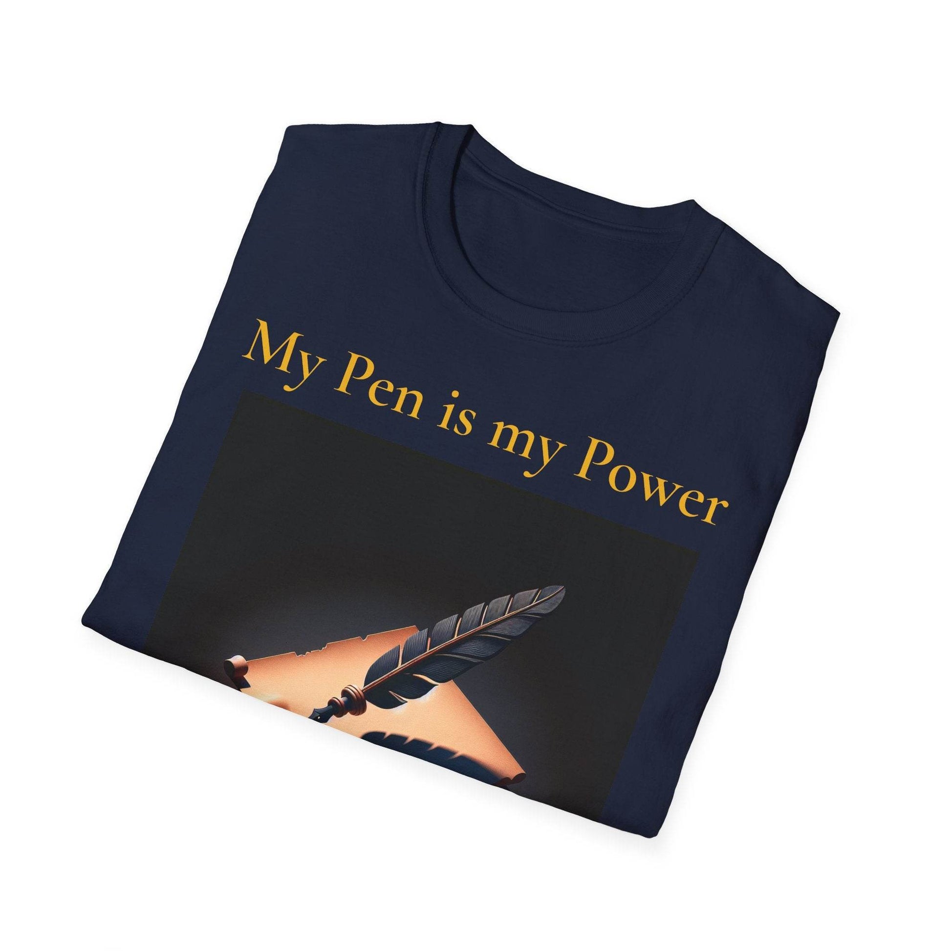 Inspirational Unisex Softstyle T-Shirt - 'My Pen' Motivational Design - The Dreamer's Bookshop.