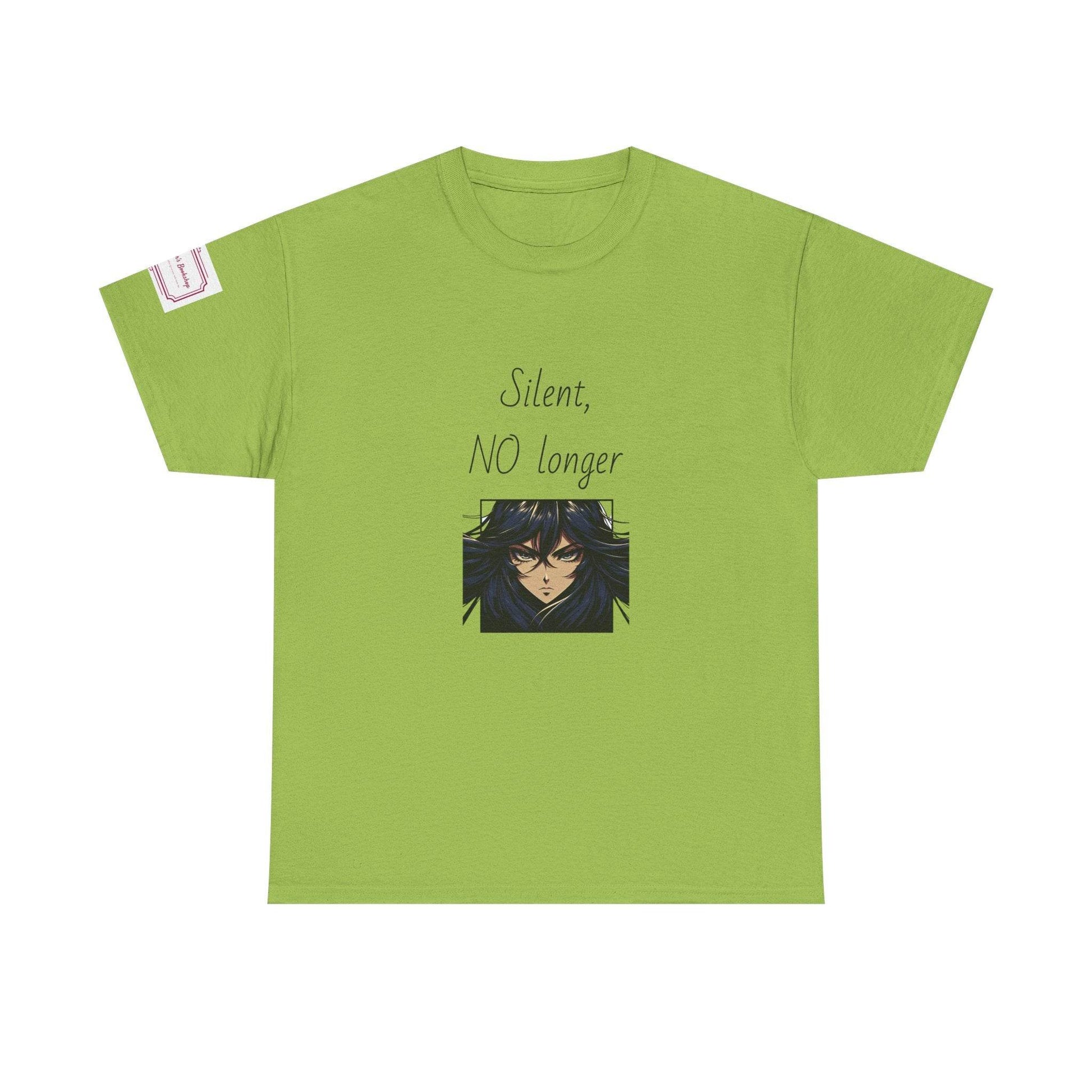 Silent, NO longer - Inspirational Unisex Heavy Cotton Tee - The Dreamer's Bookshop.