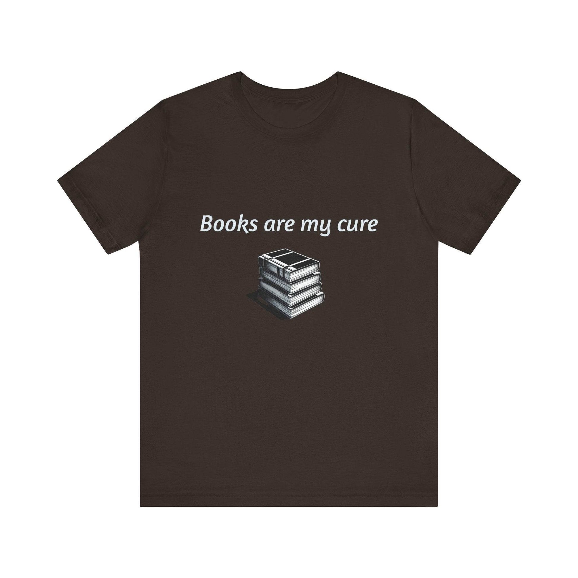 Inspirational Unisex Short Sleeve Tee - Books are my cure - The Dreamer's Bookshop.