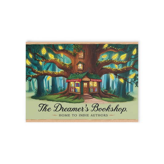 The Dreamer's Bookshop "Tree and Books" Art Print Card - The Dreamer's Bookshop.