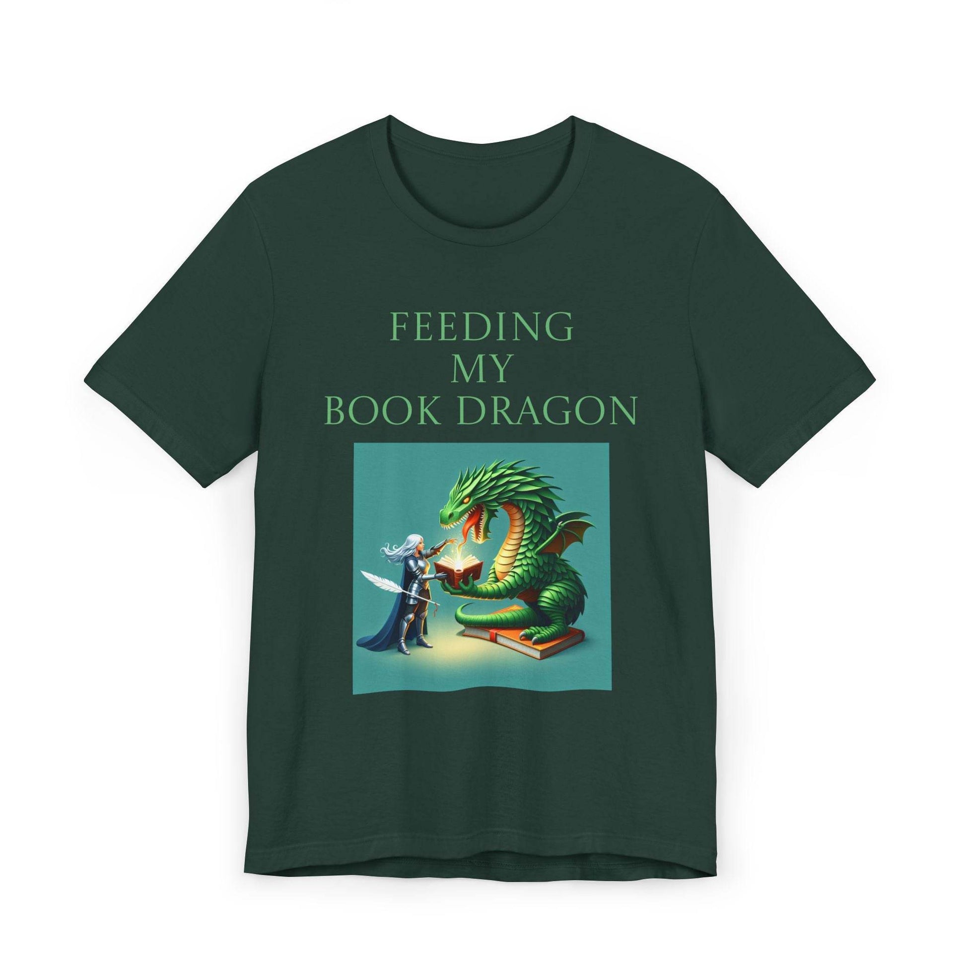 Unisex Jersey T-Shirt - Book Dragon - The Dreamer's Bookshop.