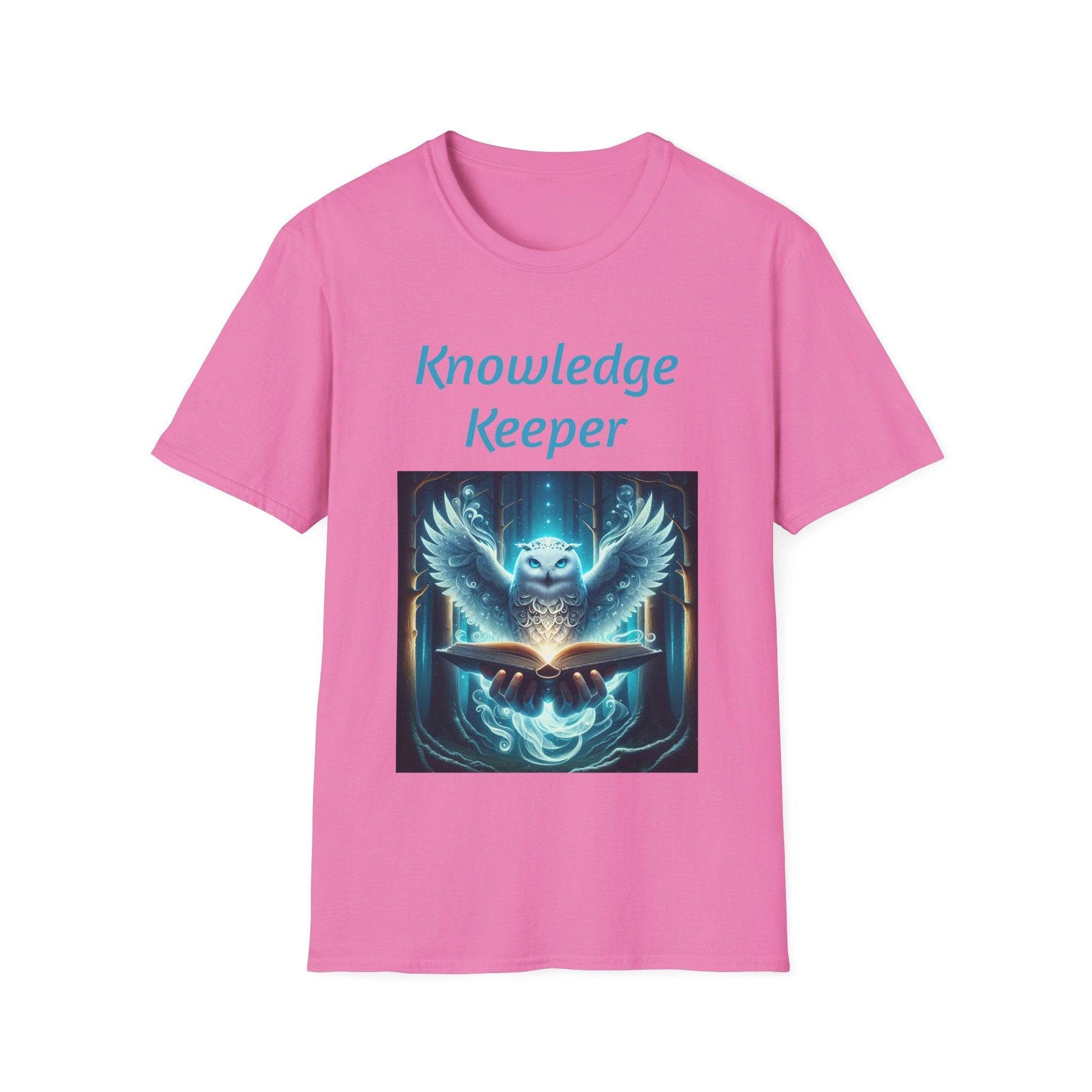 Knowledge Keeper Owl Unisex Softstyle T-Shirt - Inspirational Tee for Wisdom Seekers - Proud Reader - The Dreamer's Bookshop.