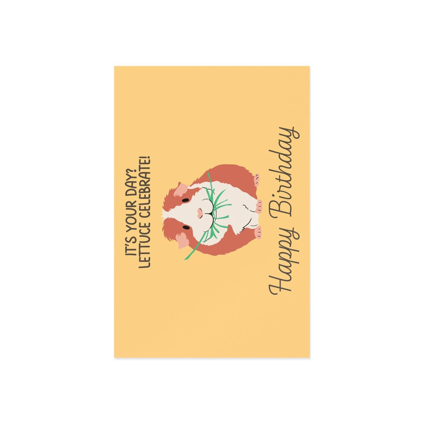 The Dreamer's Bookshop Cute "Lettuce Celebrate" Guinea Pig Birthday Card - The Dreamer's Bookshop.