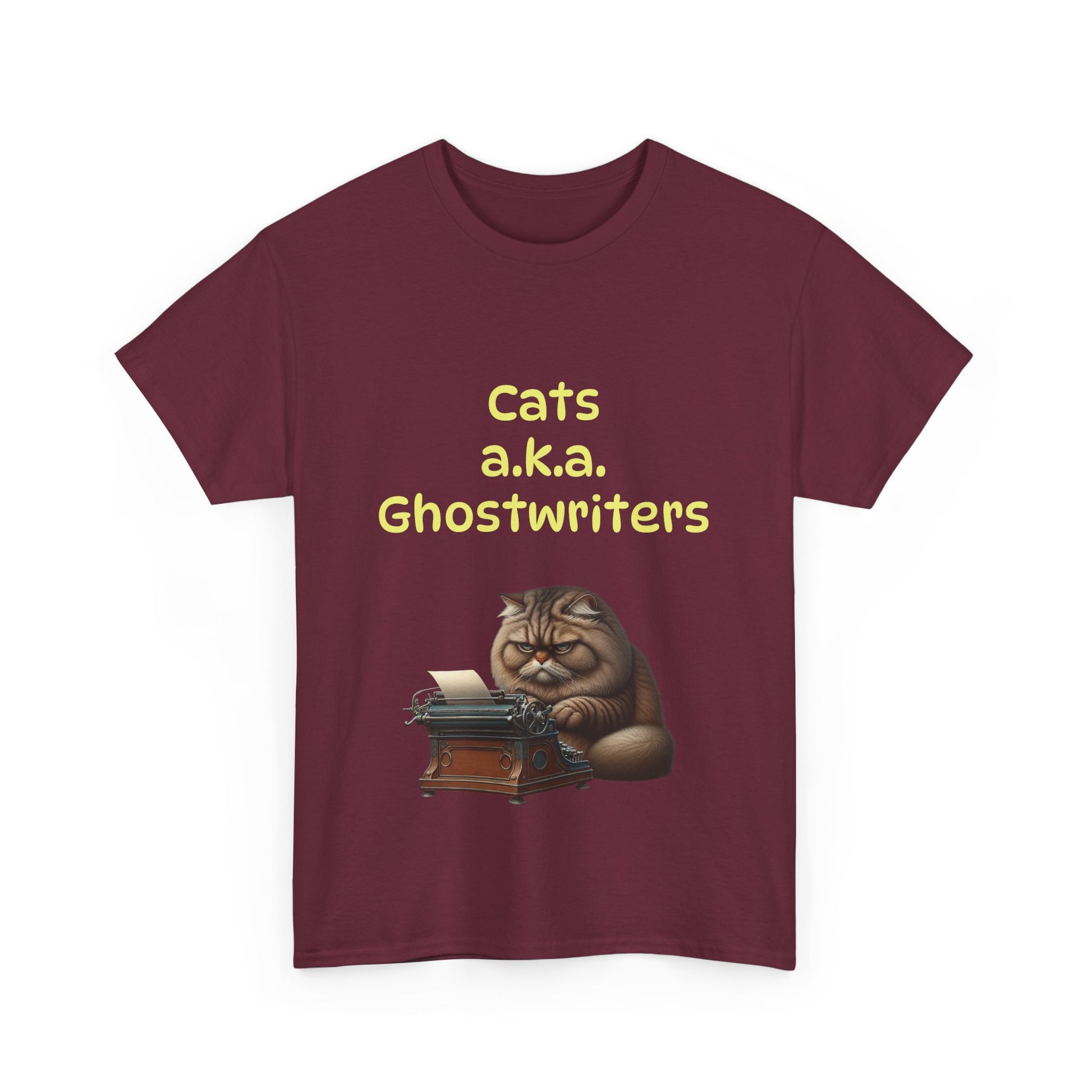 Book Lover's Unisex Heavy Cotton Tee - "Cats Ghostwriters" - The Dreamer's Bookshop.