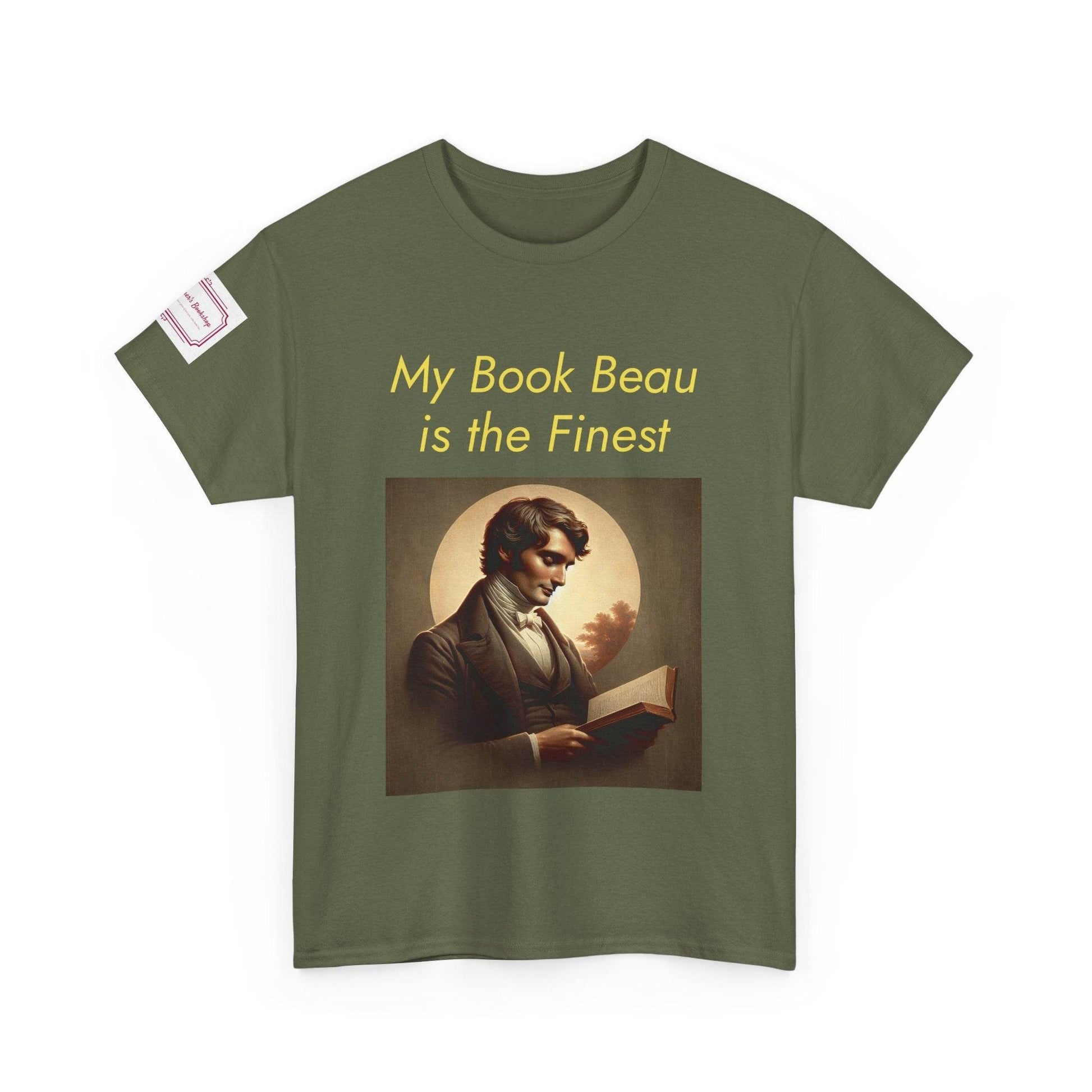 Literary Lovers Unisex Heavy Cotton Tee - 'My Book Beau is the Finest' - The Dreamer's Bookshop.