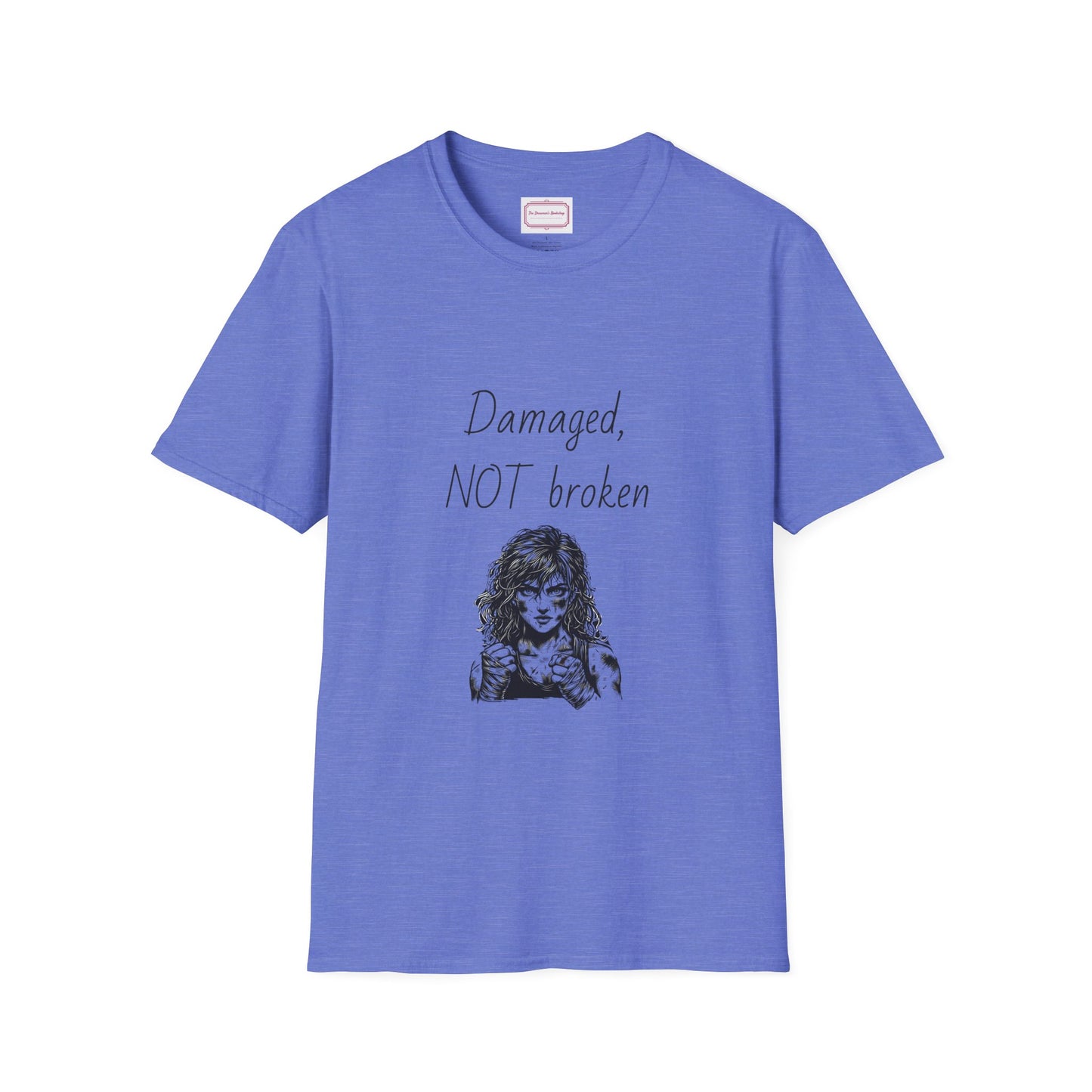 Inspirational Unisex Softstyle T-Shirt - "Damaged, NOT broken" - The Dreamer's Bookshop.