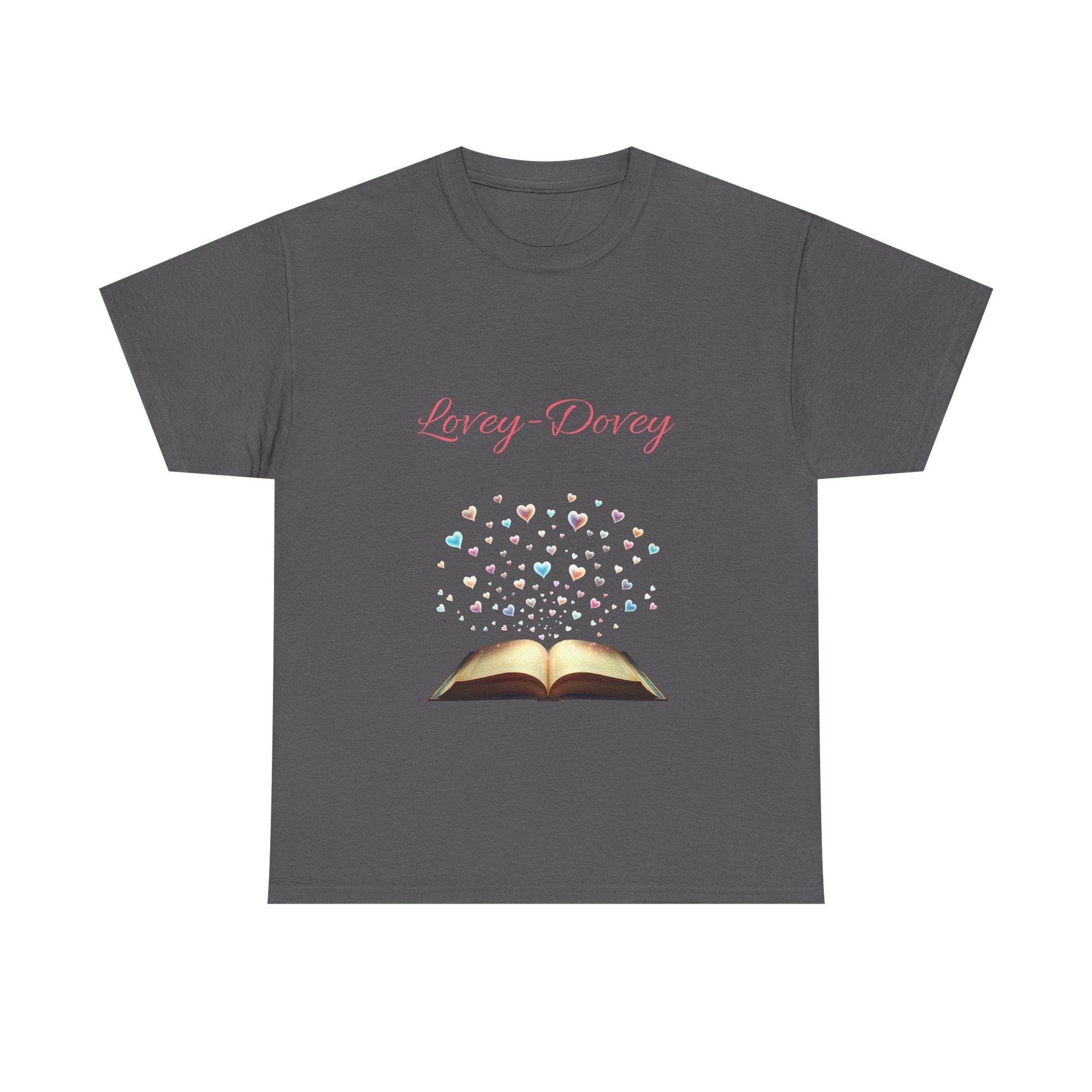 Lovey-Dovey - Unisex Heavy Cotton Tee - Sweet Romance - The Dreamer's Bookshop.