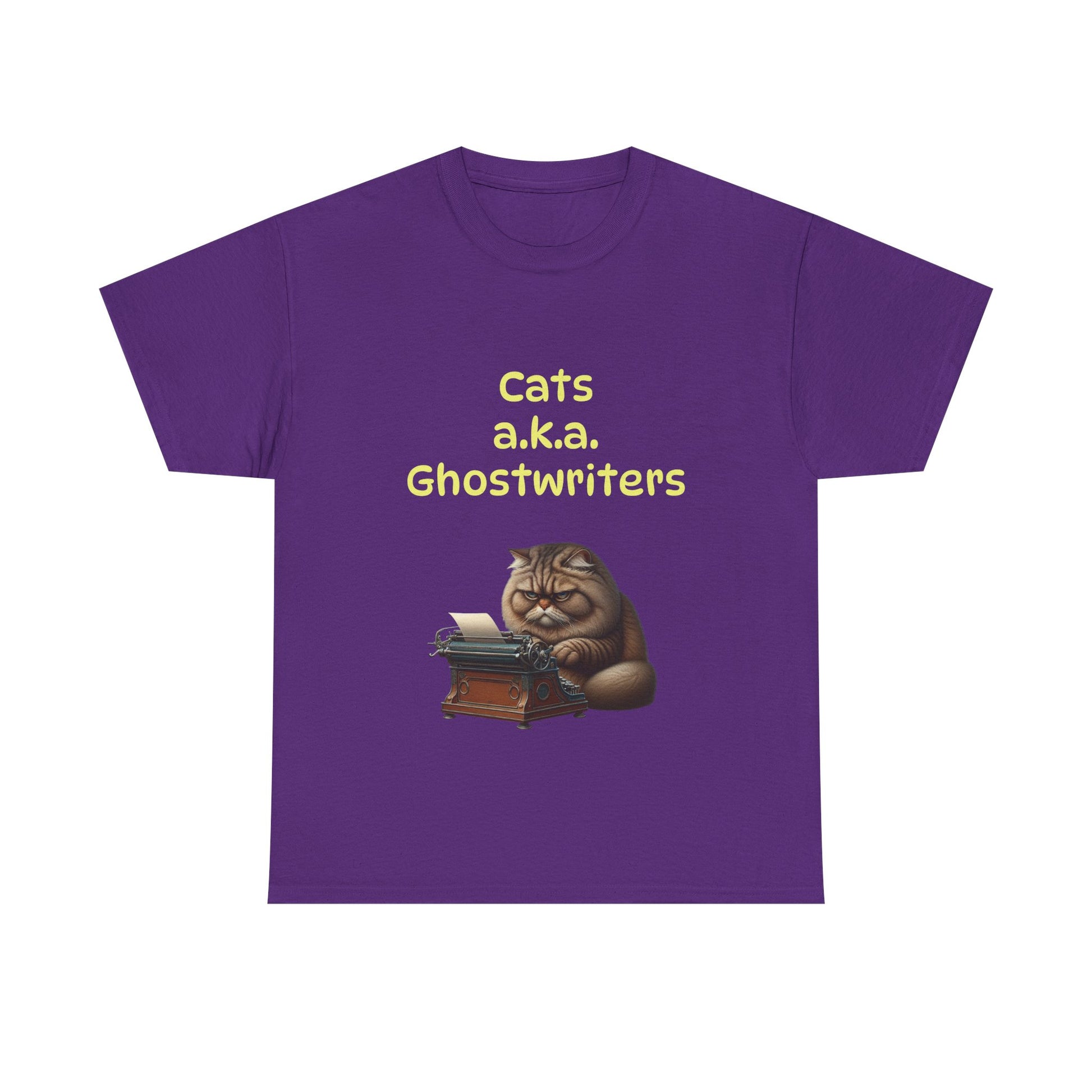 Book Lover's Unisex Heavy Cotton Tee - "Cats Ghostwriters" - The Dreamer's Bookshop.