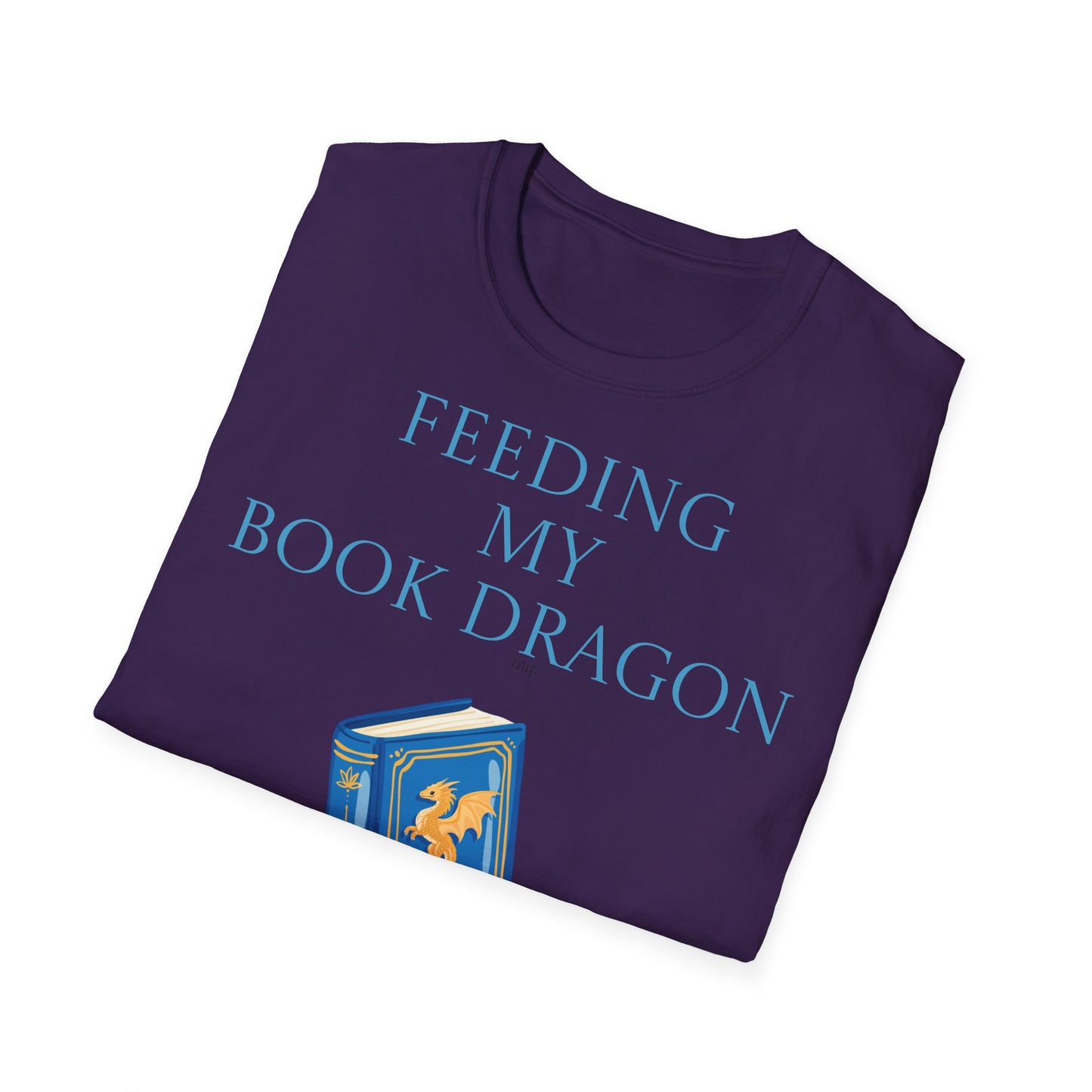 Inspirational Unisex Softstyle T-Shirt - 'Book Dragon' Motivational Design