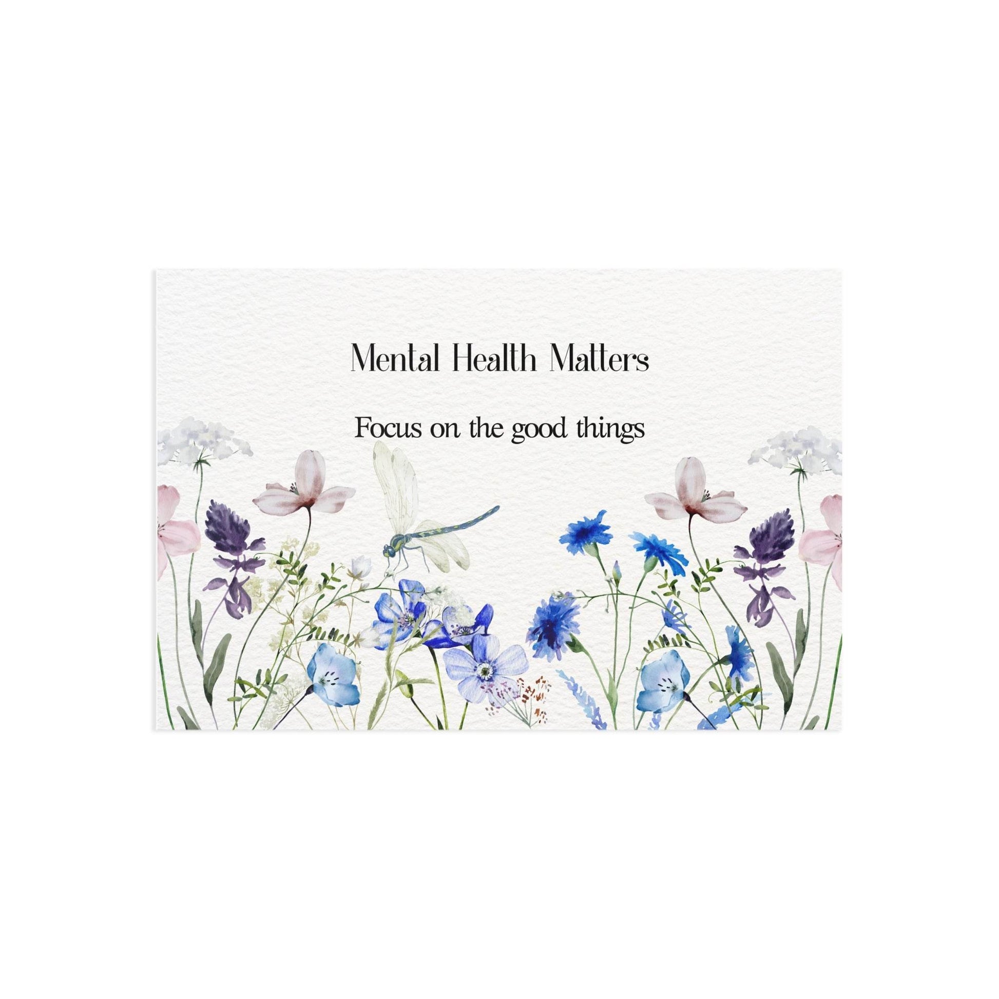 Watercolor "Focus" Mental Health Matters Art Print Card - The Dreamer's Bookshop.