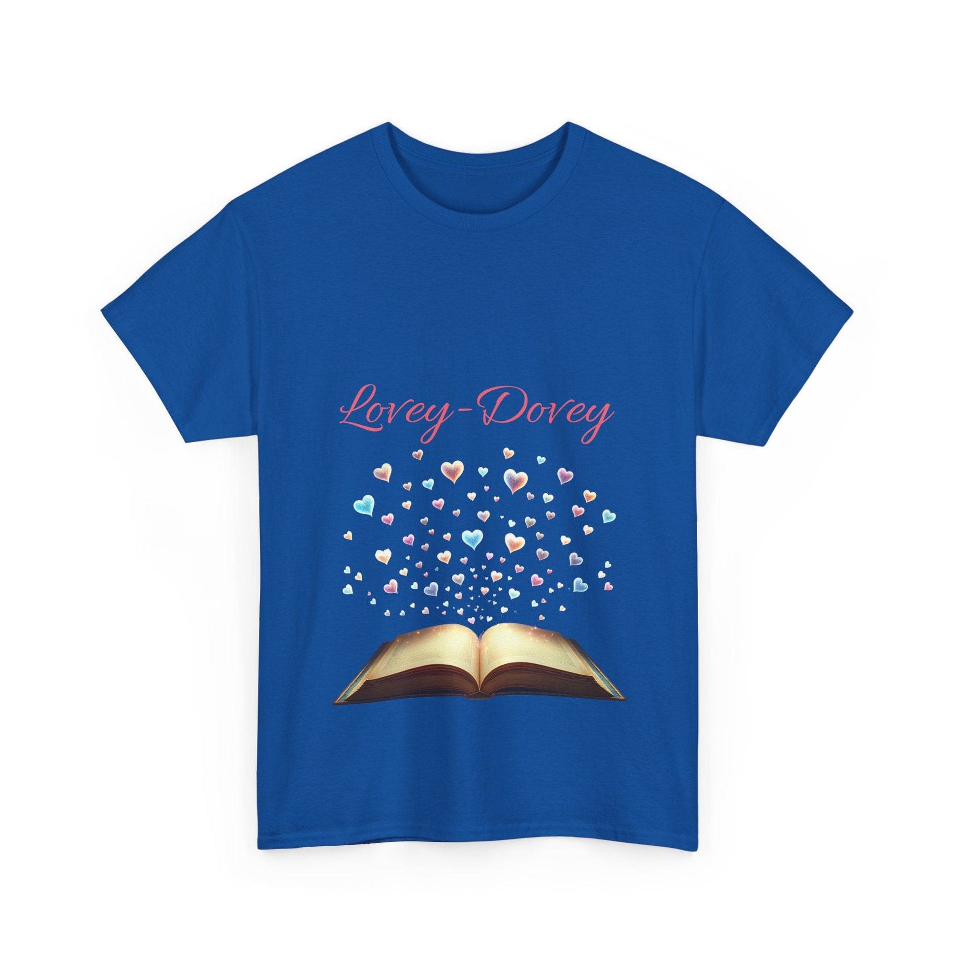 Lovey - Dovey - Unisex Heavy Cotton Tee - Sweet Romance - The Dreamer's Bookshop.