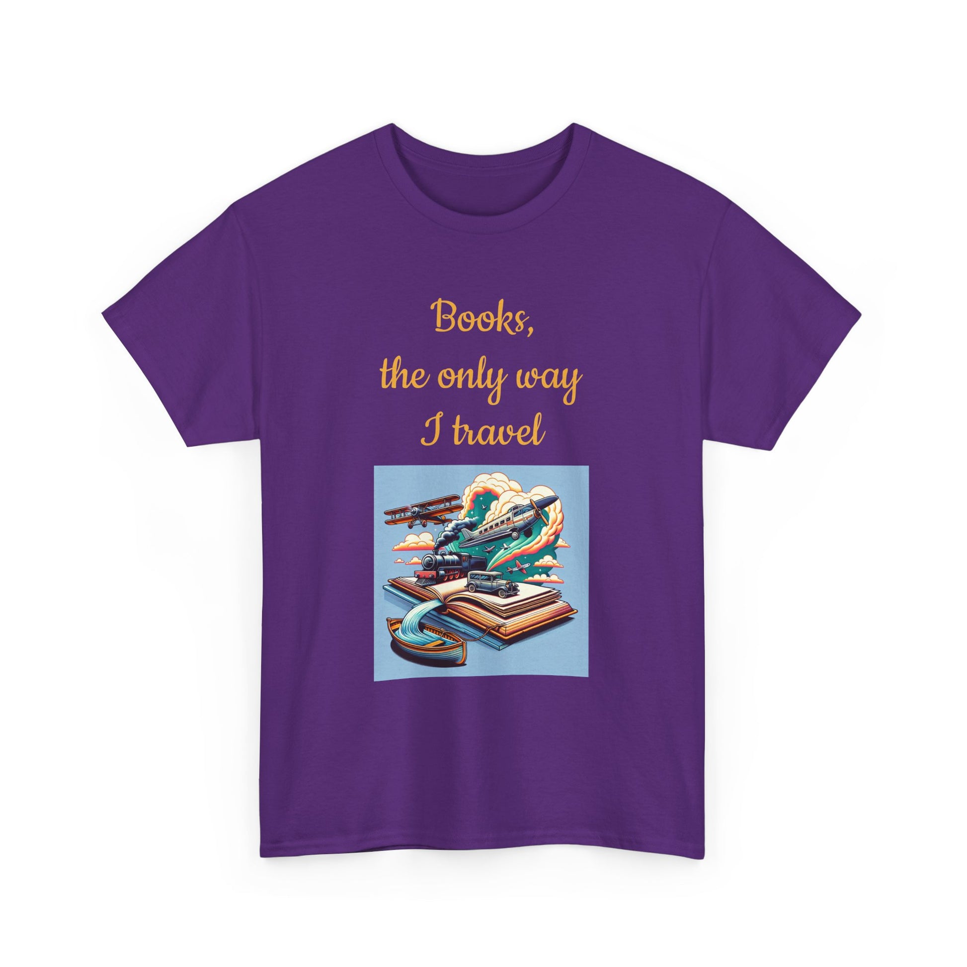 Book Lover's Unisex Heavy Cotton Tee - "Travel" - The Dreamer's Bookshop.