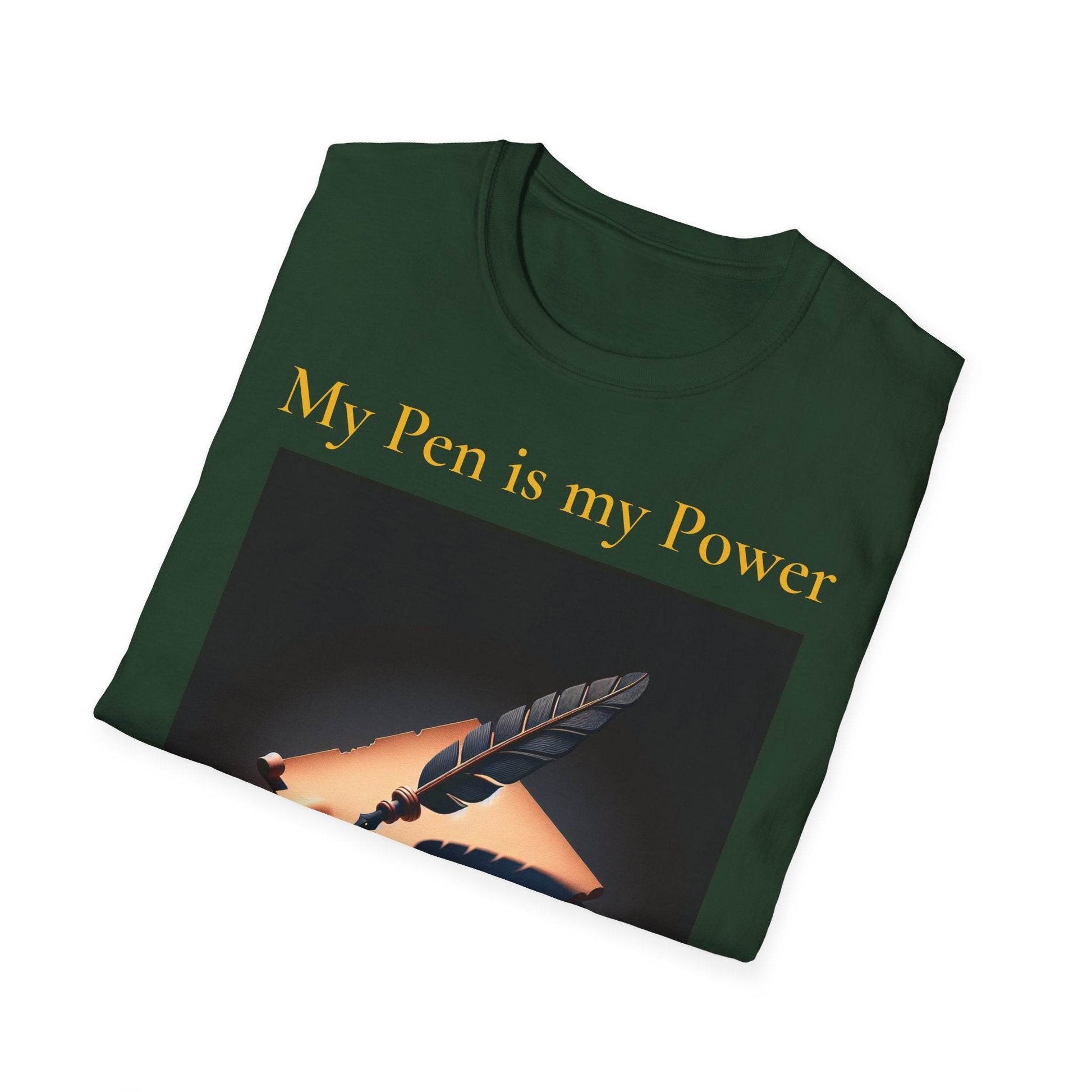 Inspirational Unisex Softstyle T-Shirt - 'My Pen' Motivational Design - The Dreamer's Bookshop.