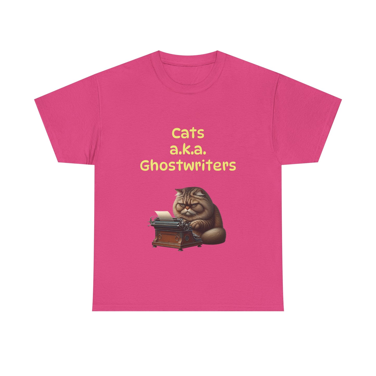 Book Lover's Unisex Heavy Cotton Tee - "Cats Ghostwriters" - The Dreamer's Bookshop.