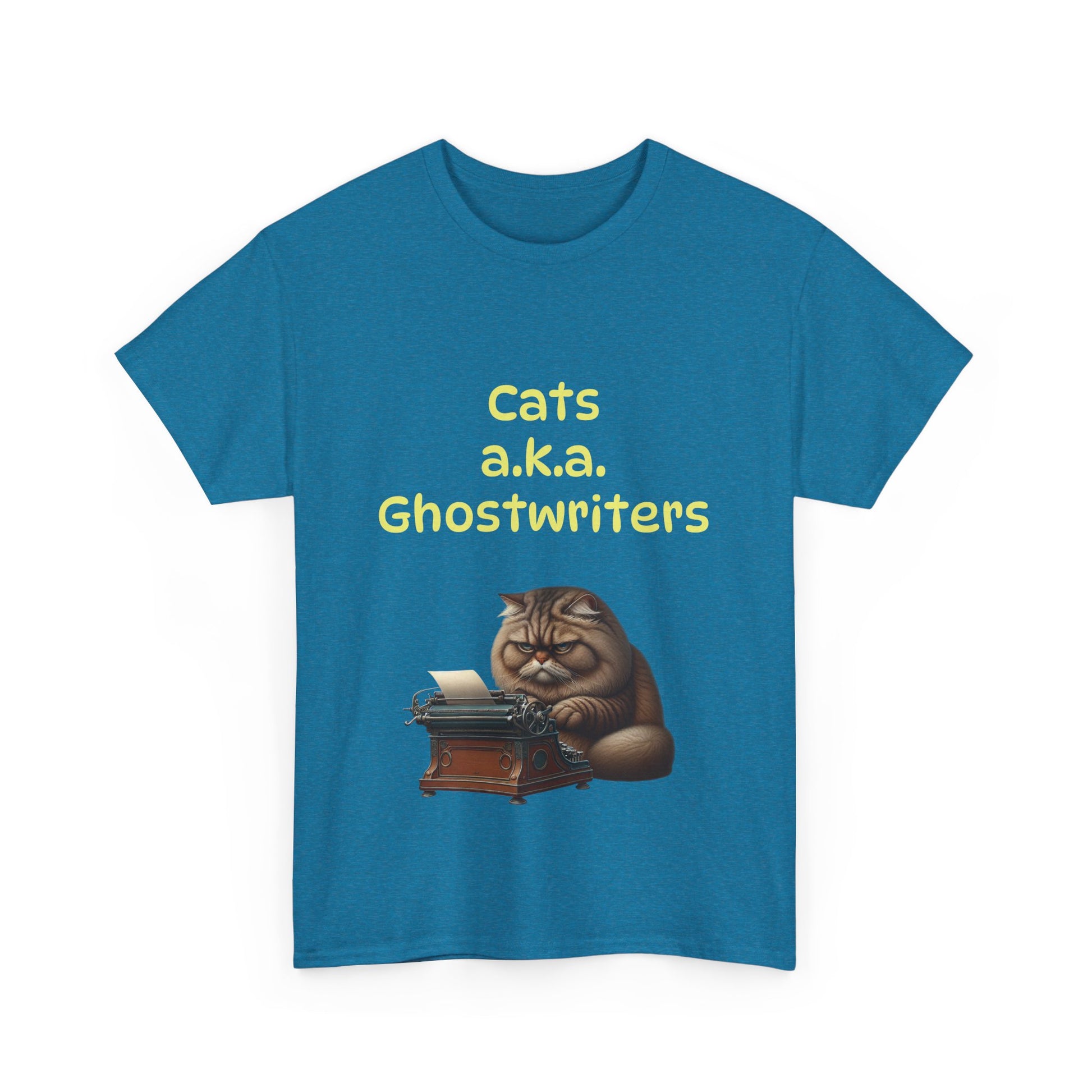 Book Lover's Unisex Heavy Cotton Tee - "Cats Ghostwriters" - The Dreamer's Bookshop.