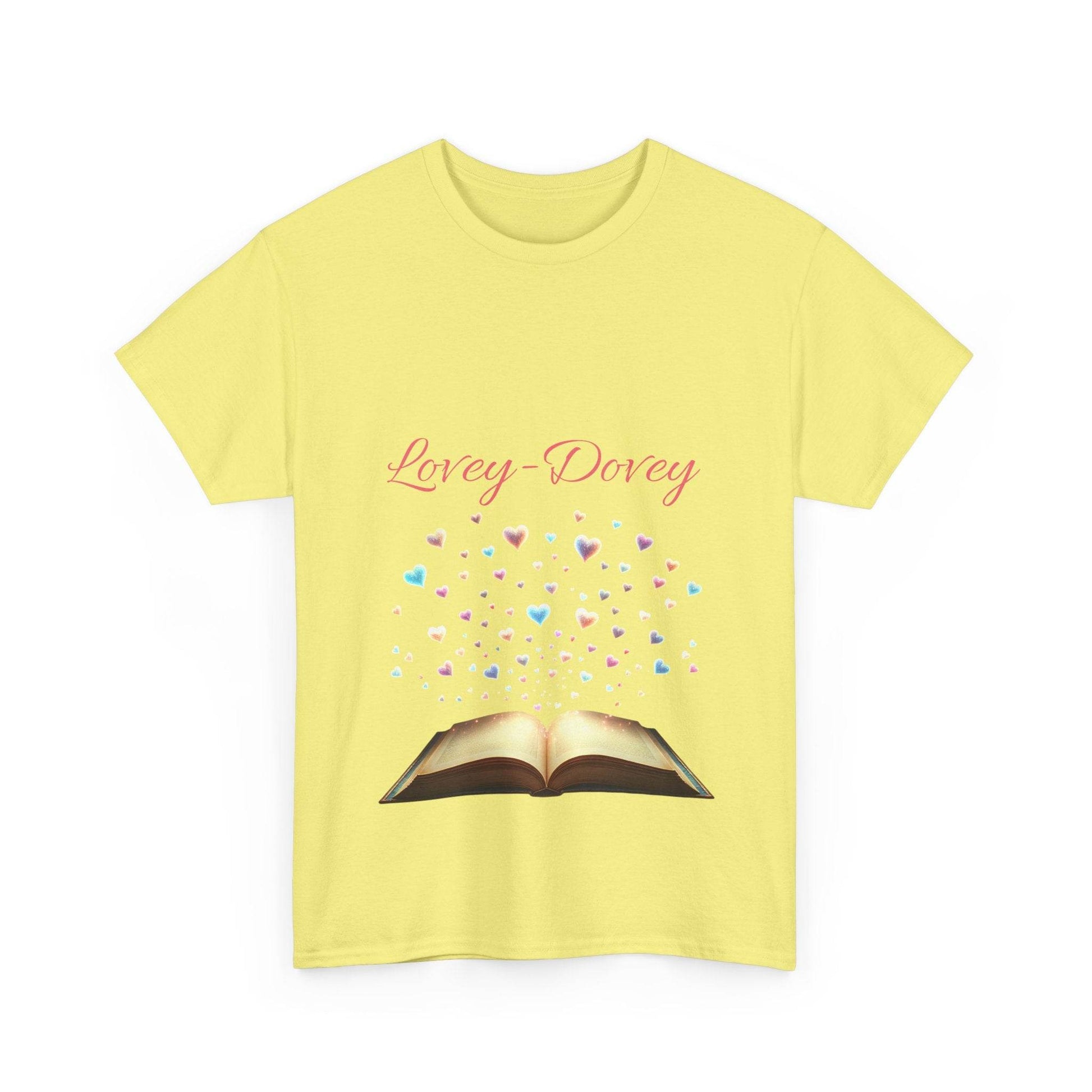 Lovey - Dovey - Unisex Heavy Cotton Tee - Sweet Romance - The Dreamer's Bookshop.