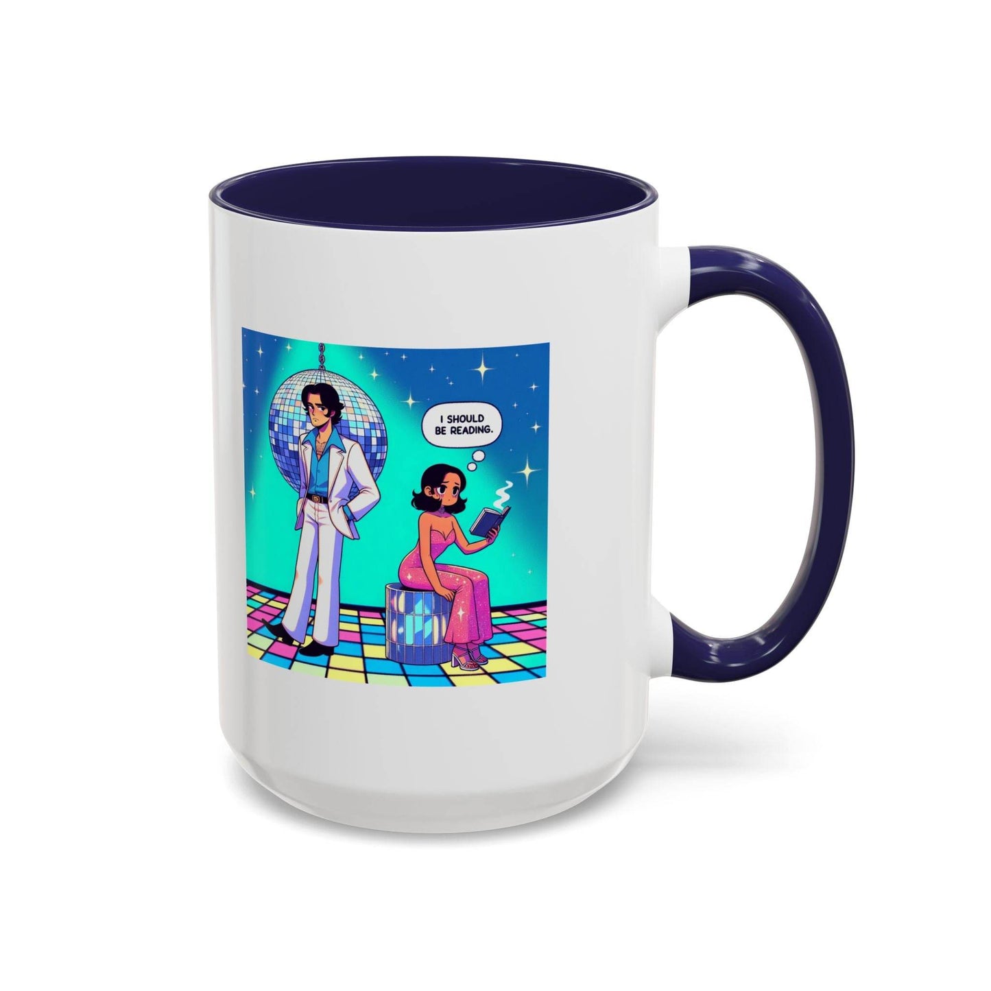 Party Vibe Accent Coffee Mug - Fun Reading Motivation Design - The Dreamer's Bookshop.