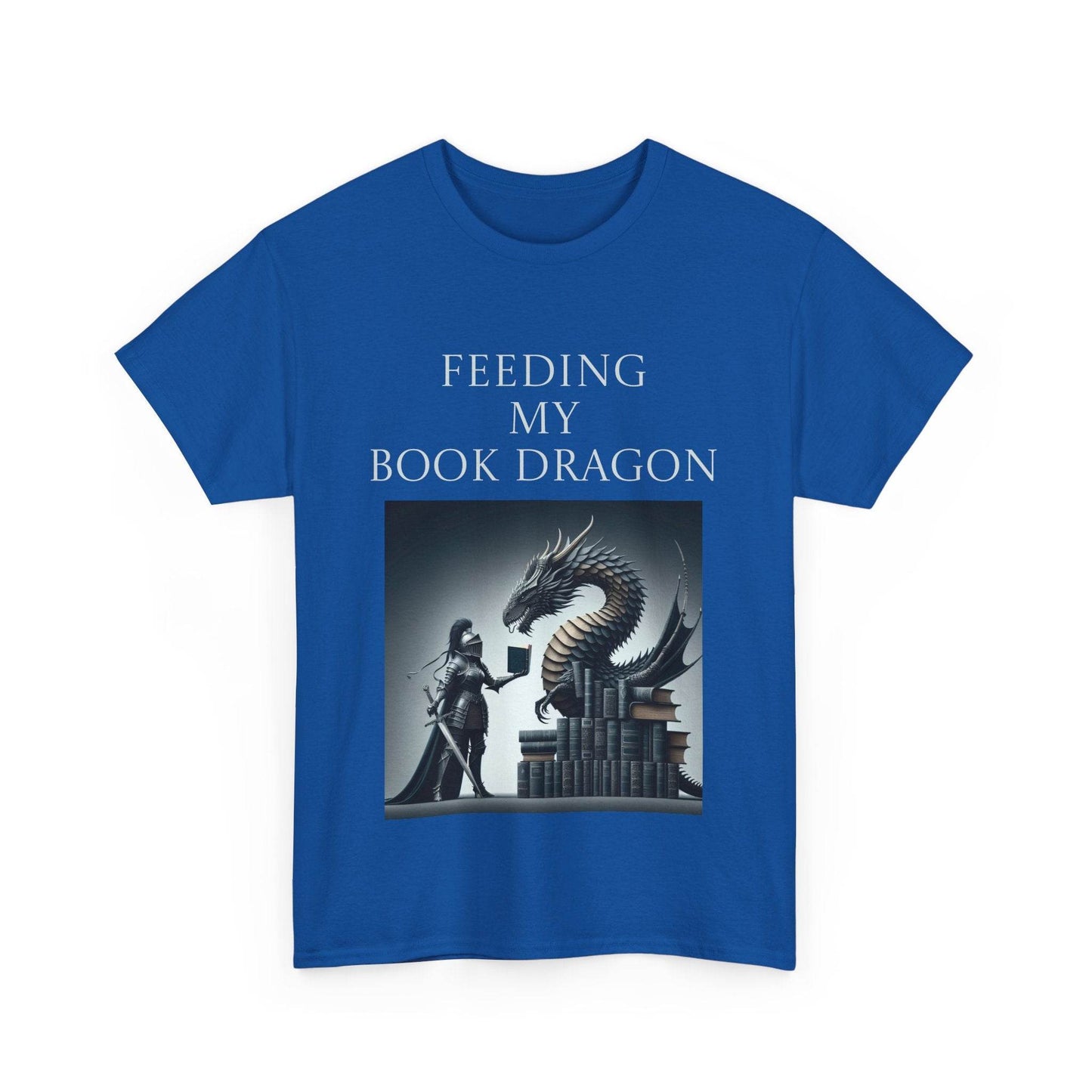 Book Dragon - Unisex Heavy Cotton Tee - Creative Writer's Apparel - The Dreamer's Bookshop.