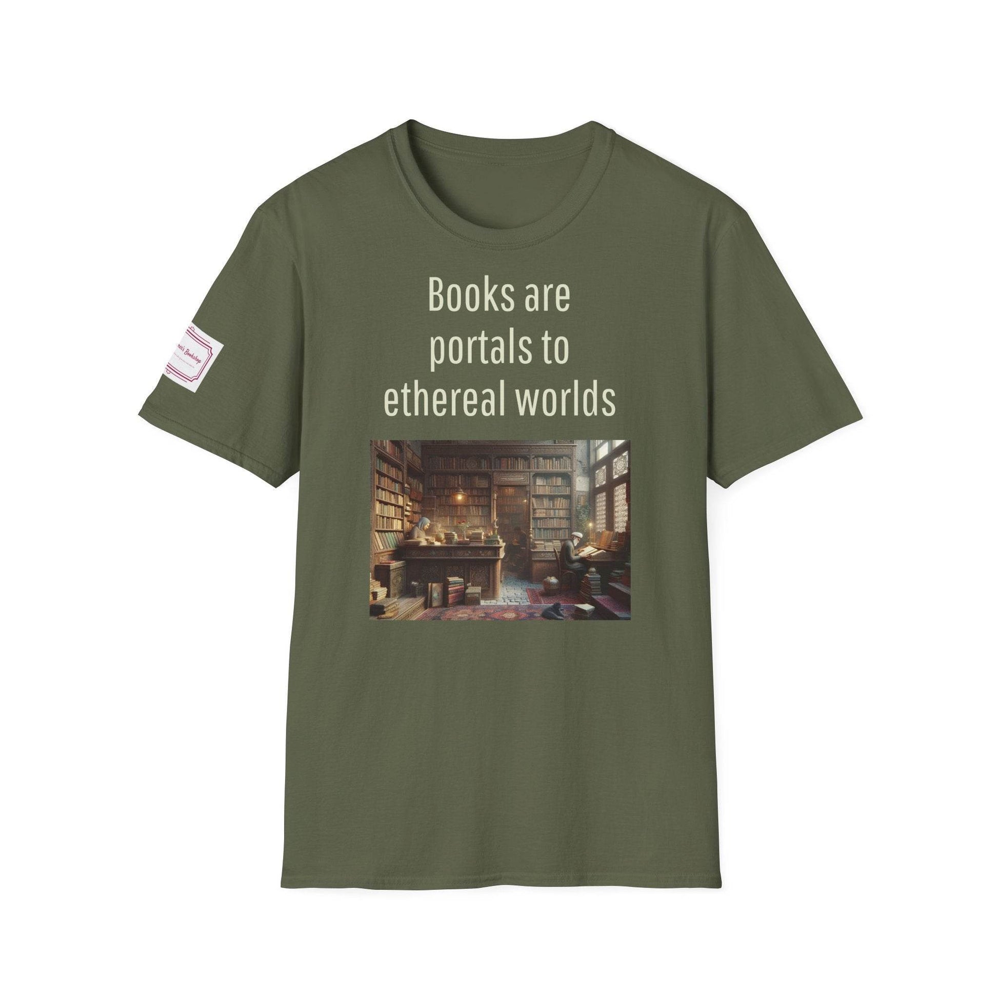 Unisex Softstyle T-Shirt - Portal Design for Book Lovers - The Dreamer's Bookshop.