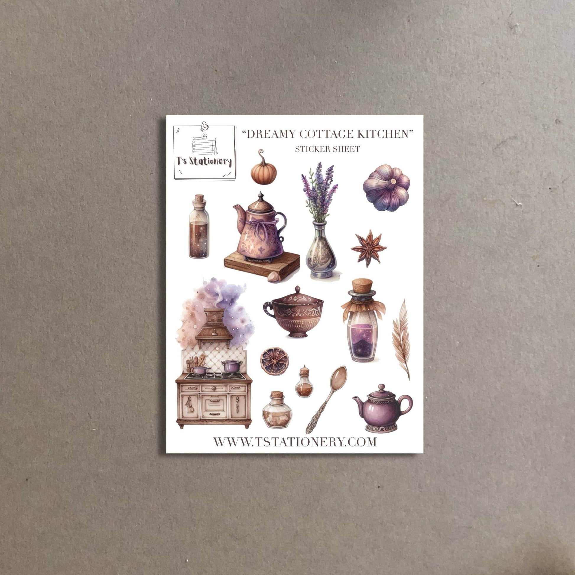 T's Stationery - Washi-stickervel „Dreamy Cottage Kitchen” - The Dreamer's Bookshop.