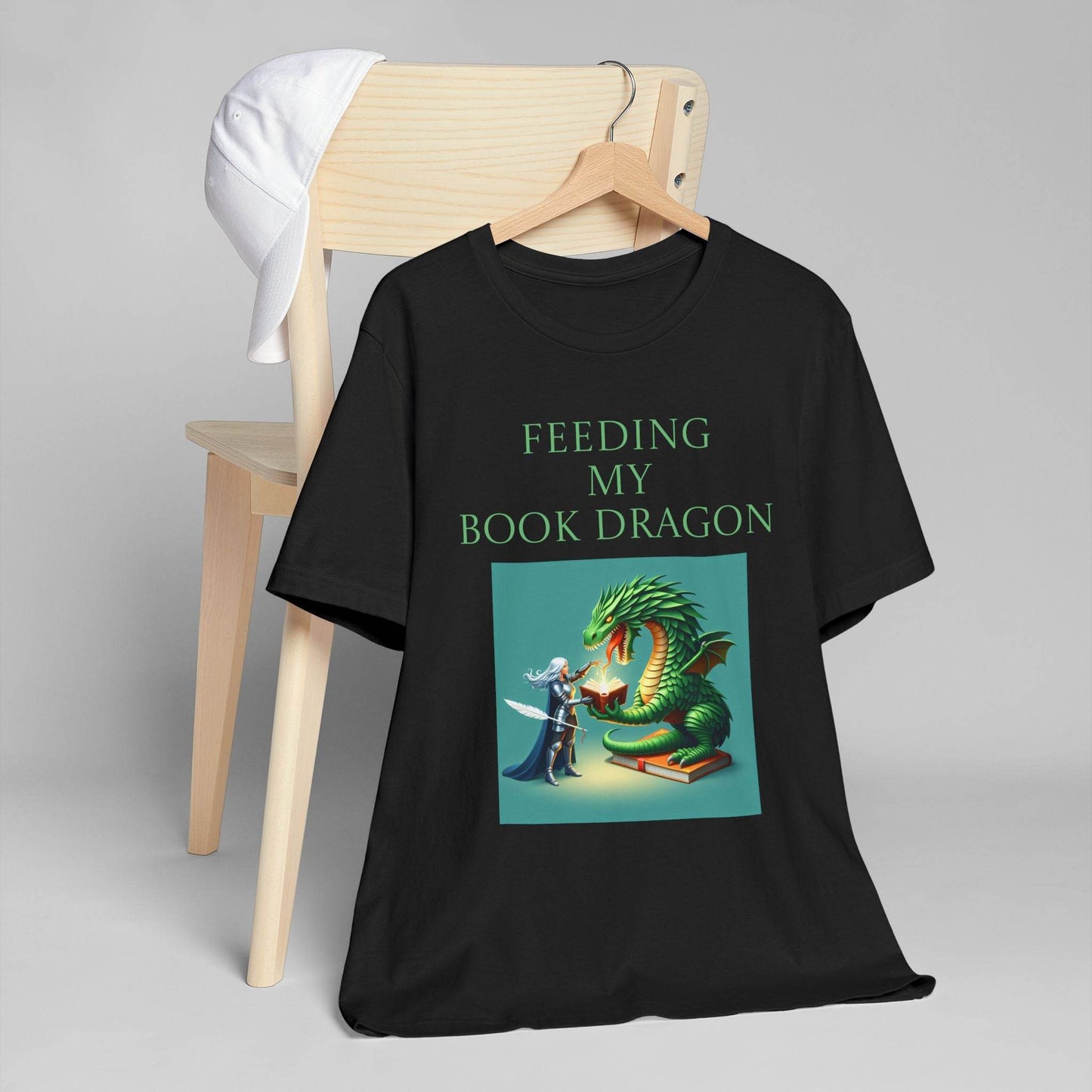 Unisex Jersey T-Shirt - Book Dragon - The Dreamer's Bookshop.