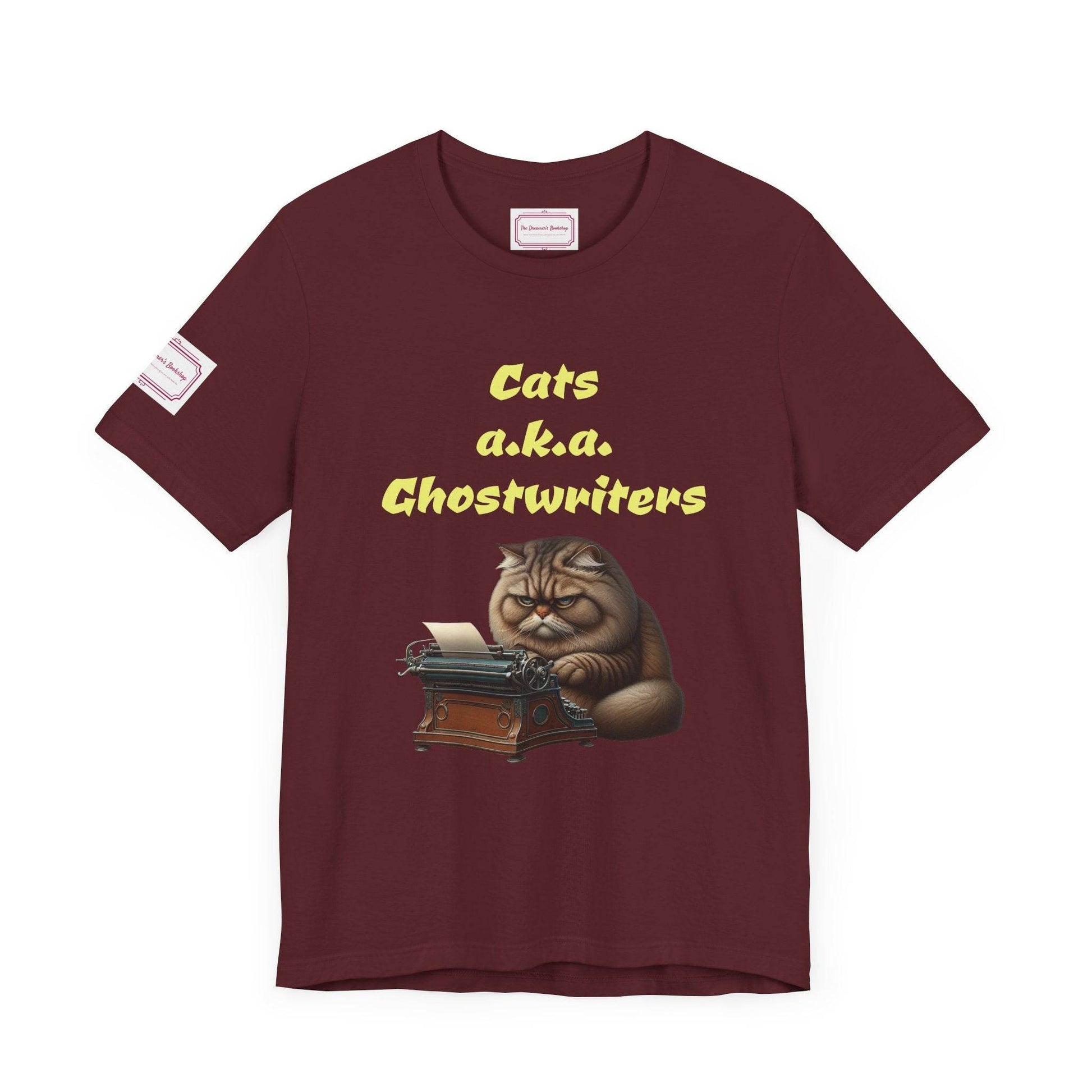 Cats Ghostwriters Tee - Fun Short Sleeve Shirt for Writers & Book Lovers - The Dreamer's Bookshop.
